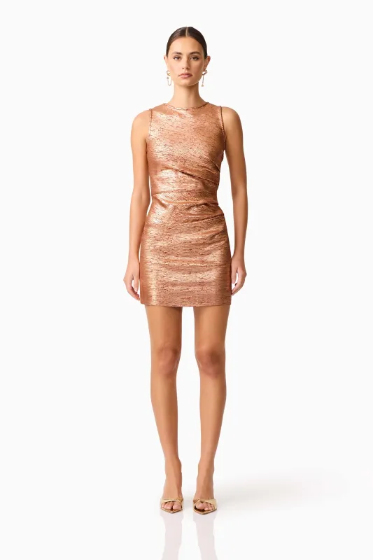Rhian Fitted Mini Dress in Orange made by Elliatt