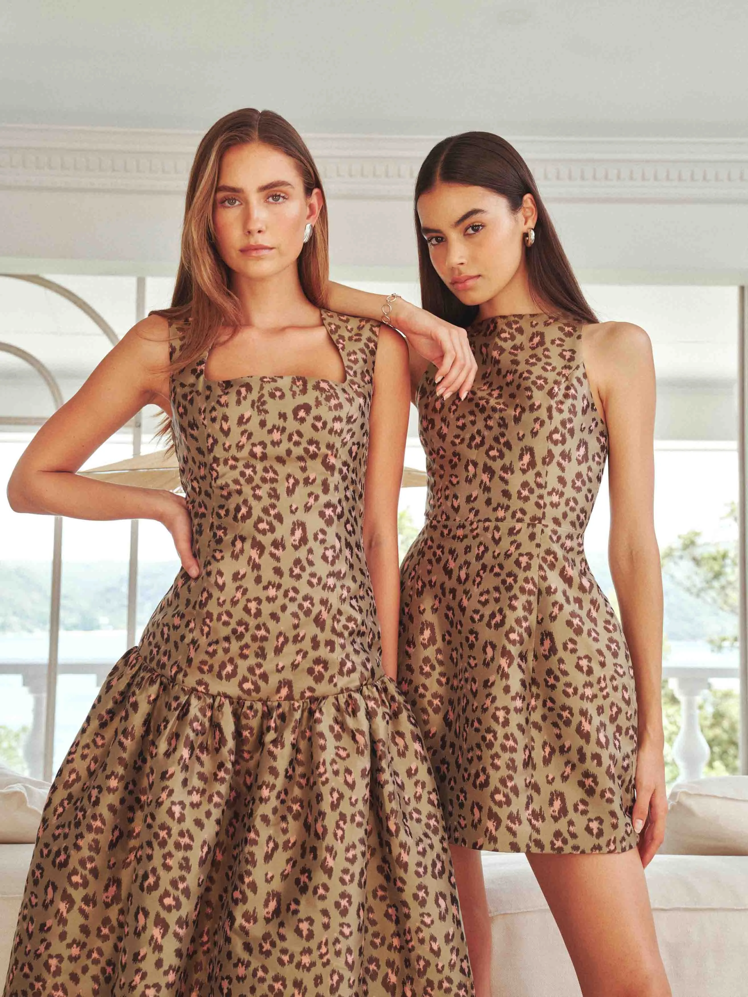 Elara Tulip Mini Dress in Leopard Print sold by Elliatt product image thumbnail 2