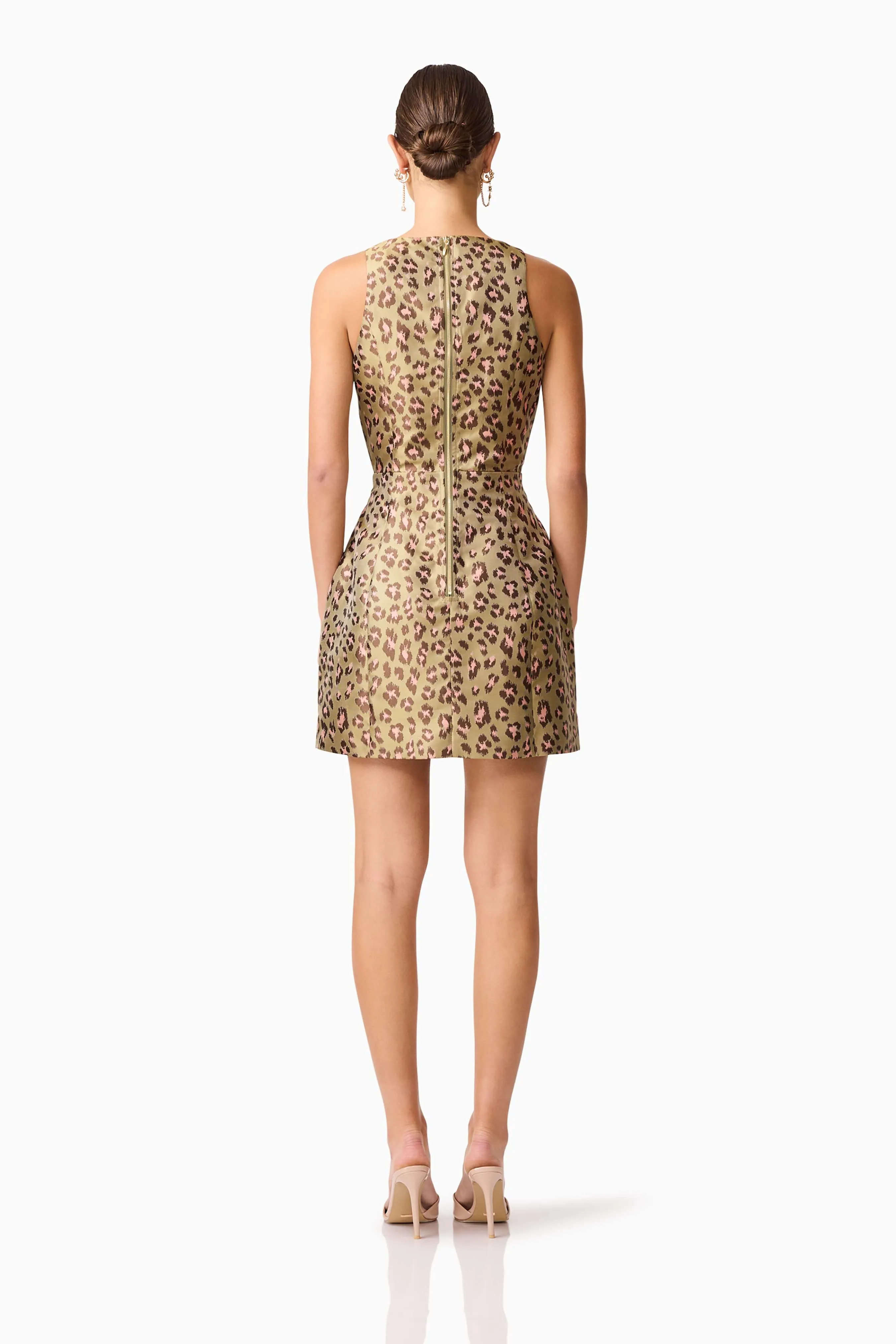 Elara Tulip Mini Dress in Leopard Print sold by Elliatt product image thumbnail 5