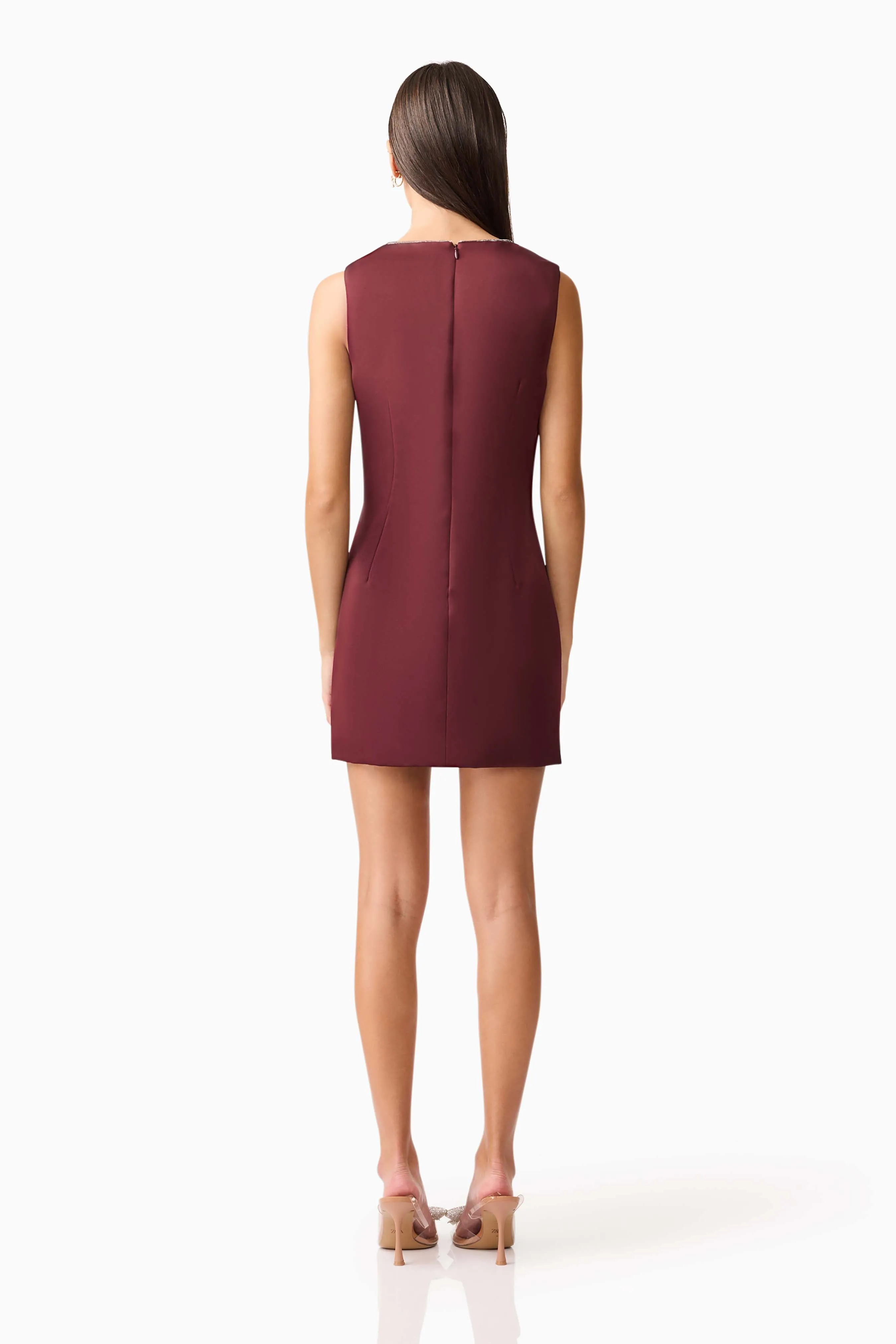 Livia Shift Mini Dress in Burgundy sold by Elliatt product image thumbnail 5