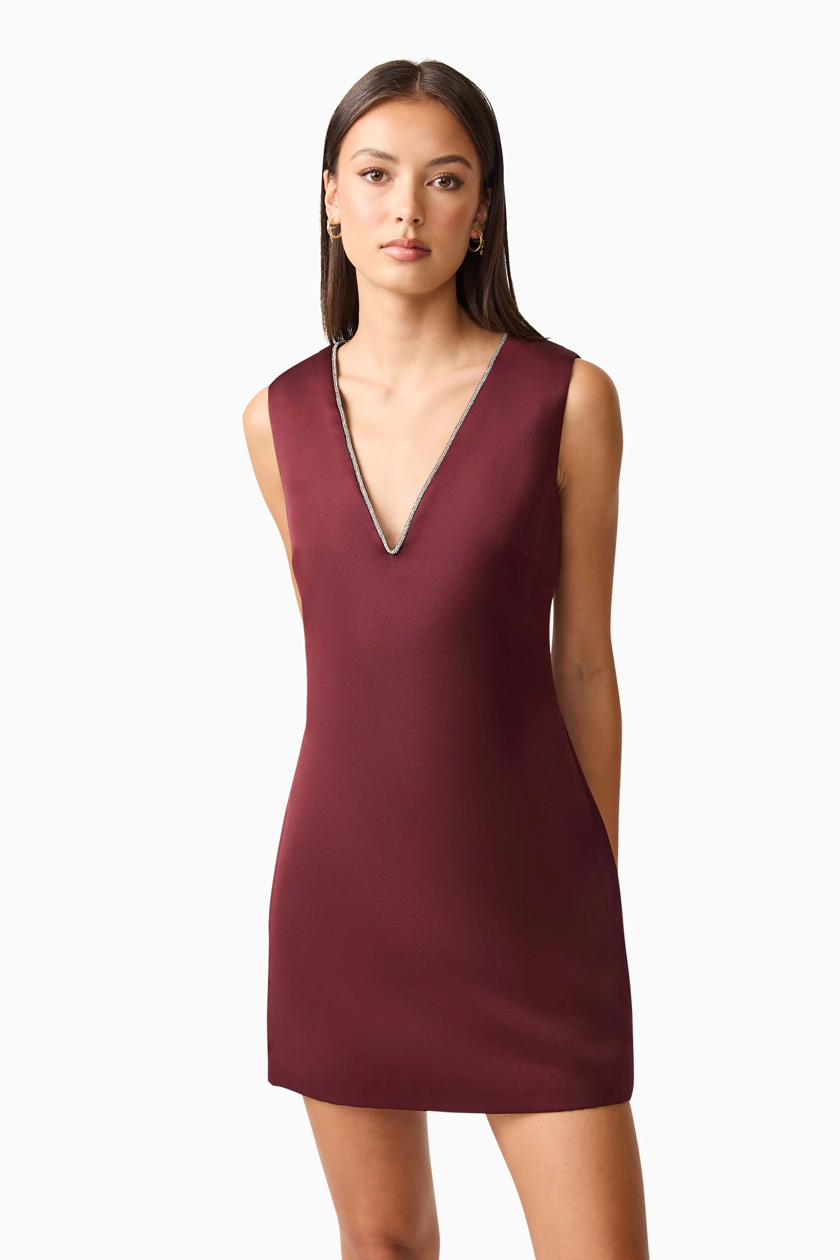 Livia Shift Mini Dress in Burgundy sold by Elliatt product image thumbnail 2