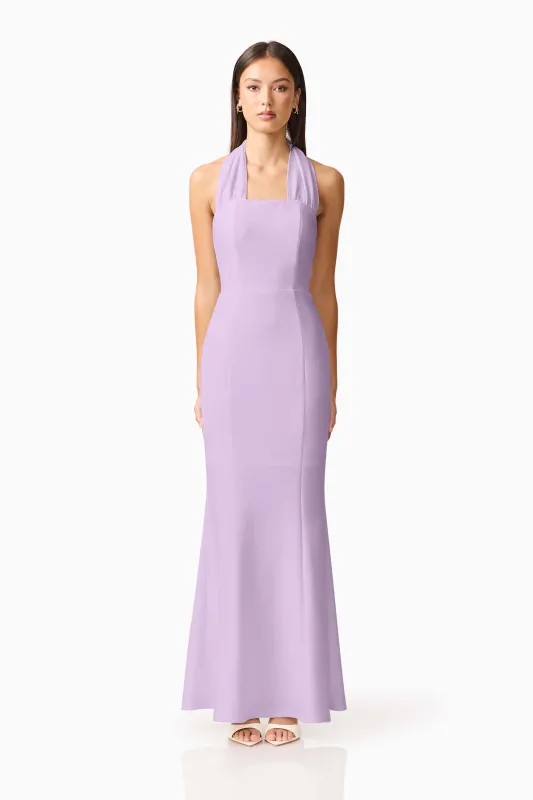 Mira Halter Gown in Purple sold by Elliatt