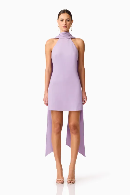 Mira Halter Mini Dress in Purple sold by Elliatt