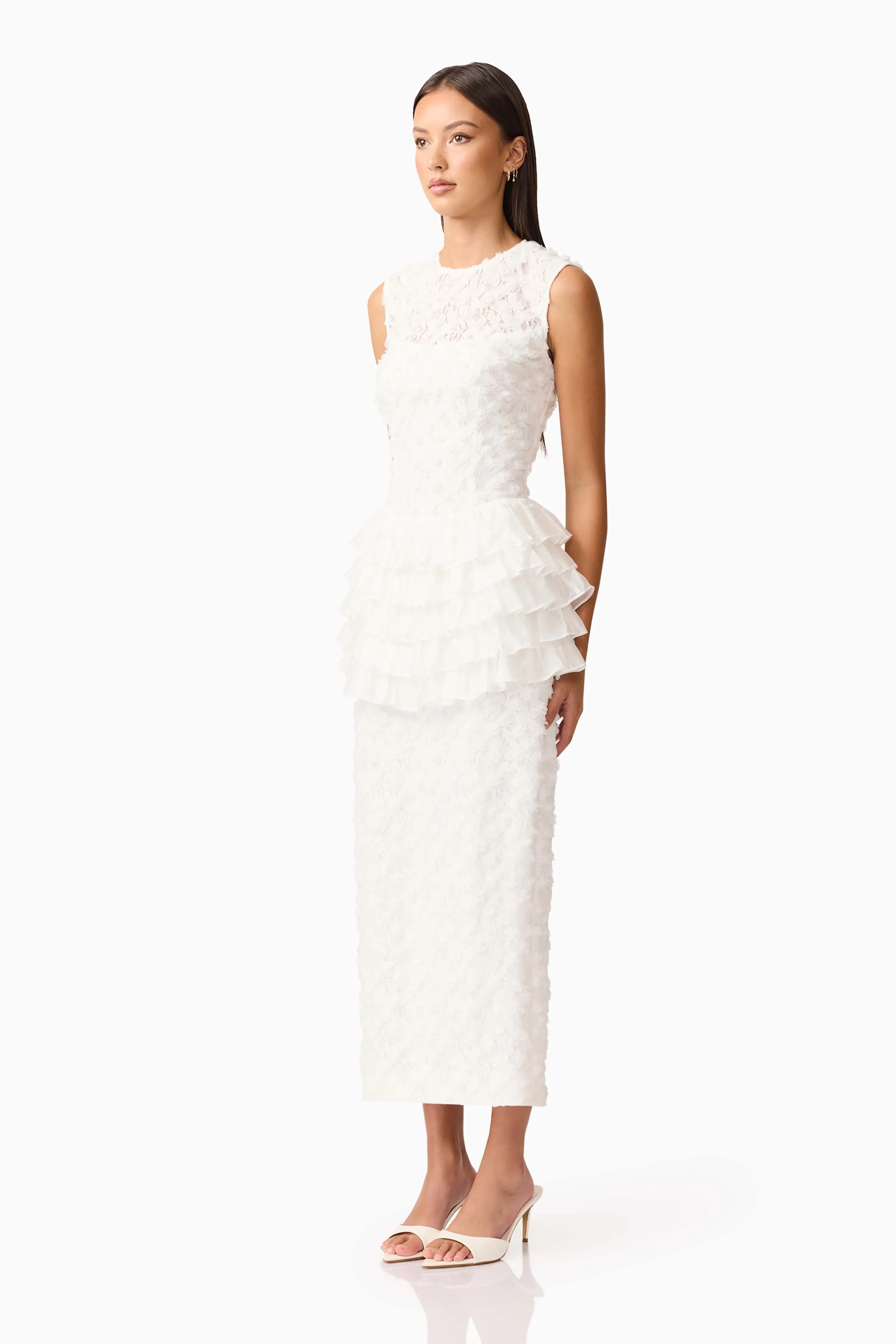 Athena Lace Midi Dress in White sold by Elliatt product image thumbnail 3