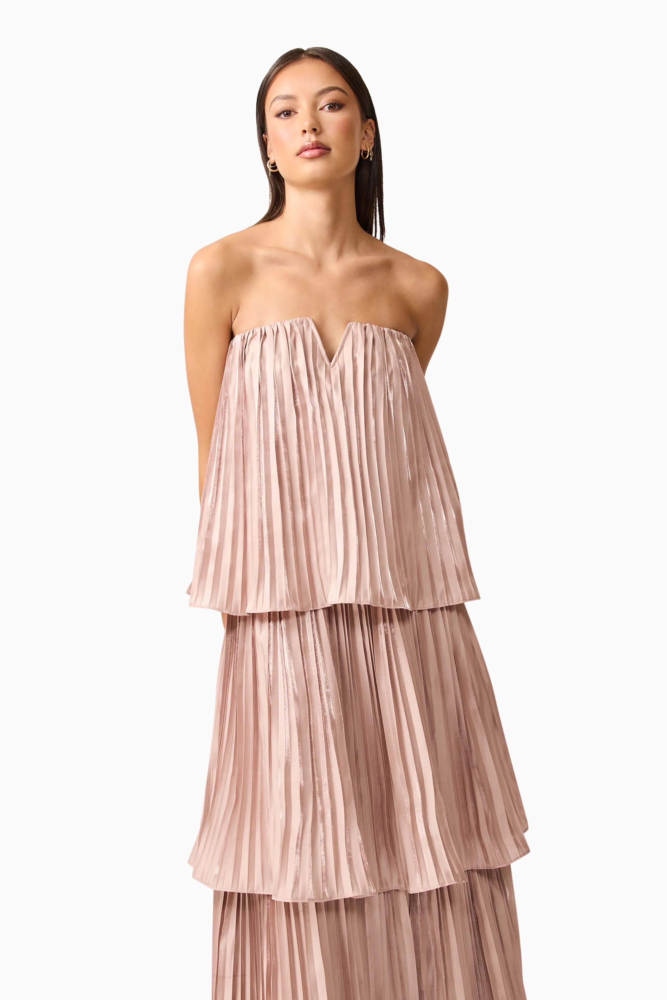 Lison Tiered Strapless Gown in Pink sold by Elliatt product image thumbnail 3