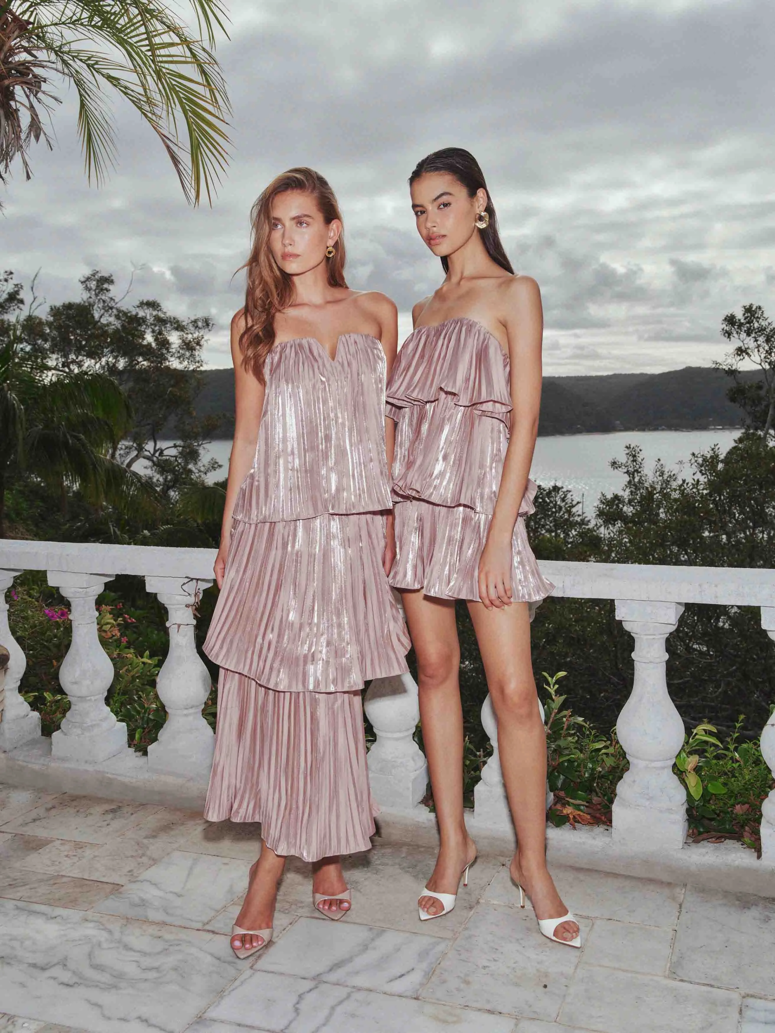 Lison Tiered Strapless Gown in Pink sold by Elliatt product image thumbnail 2