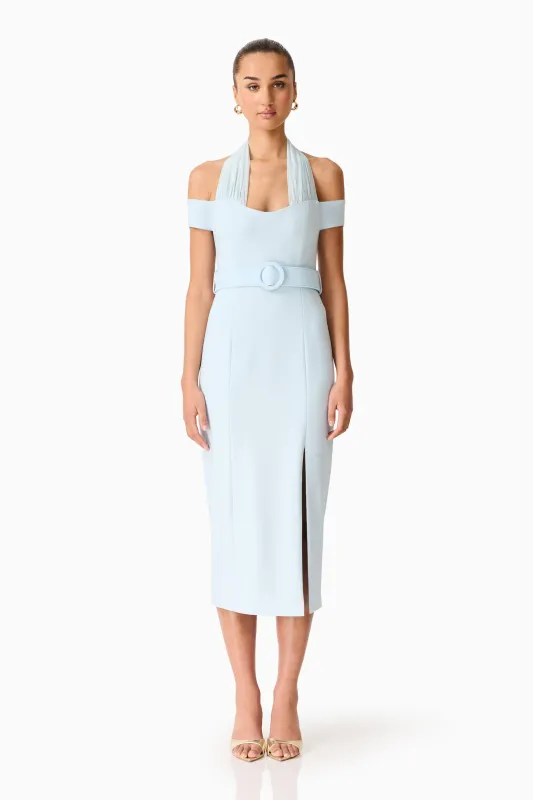 Ruby Halter Midi Dress in Blue sold by Elliatt
