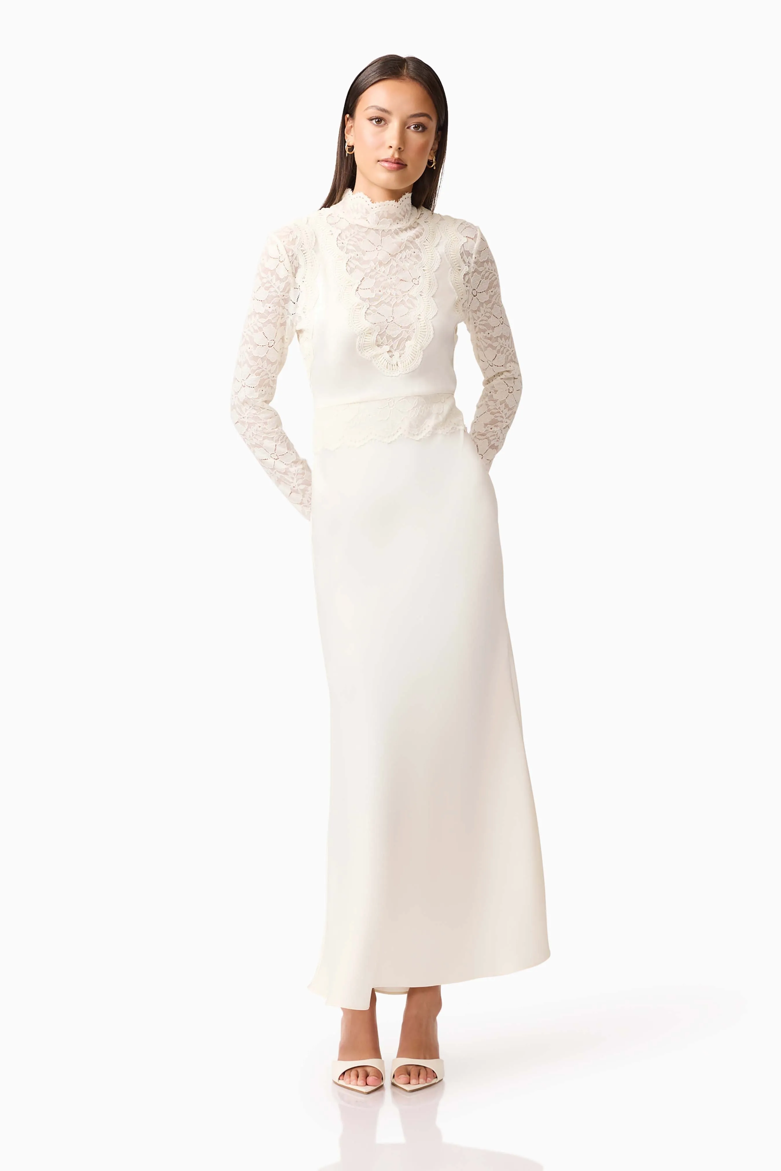 Margot Long Sleeve Gown in White sold by Elliatt product image thumbnail 4
