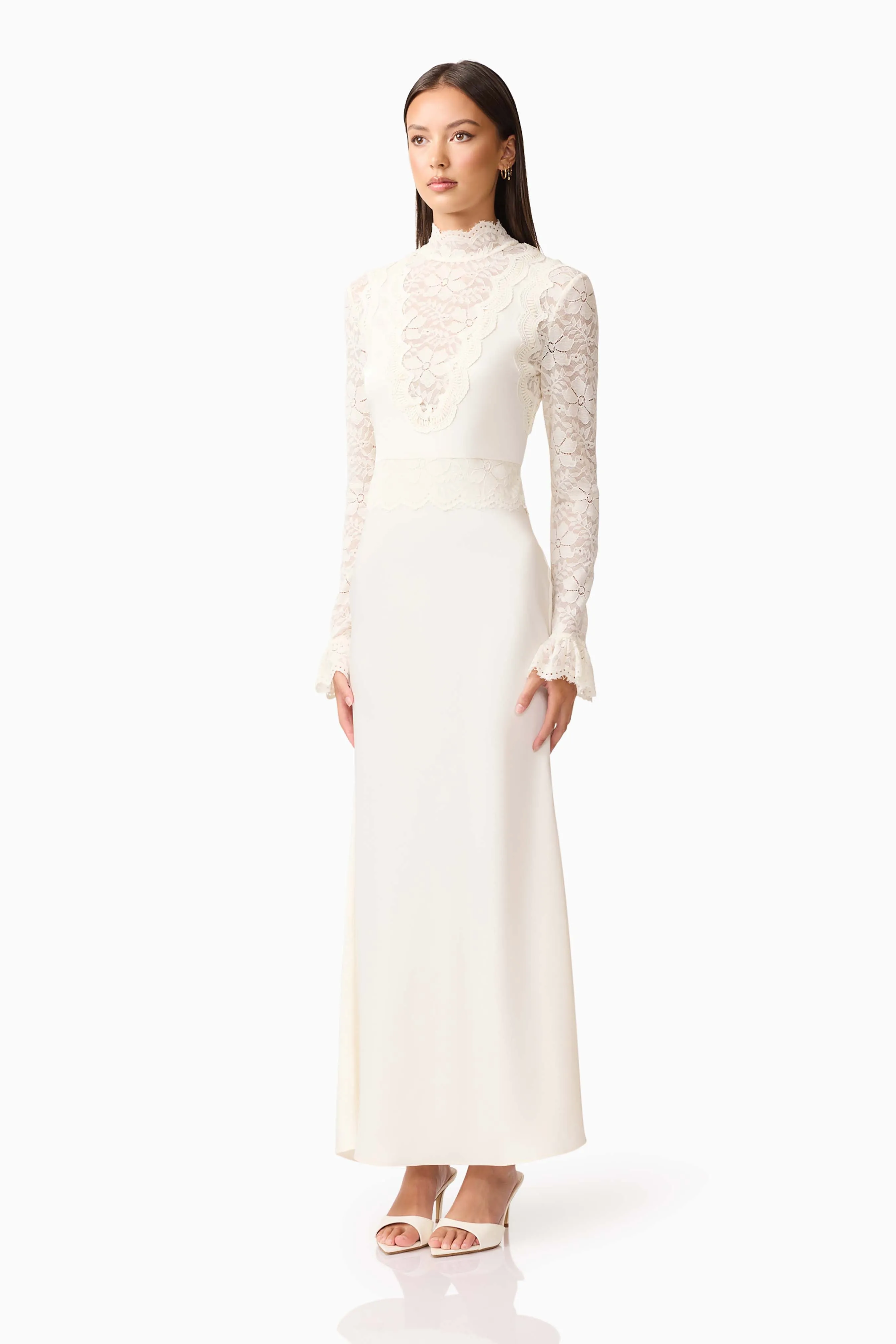 Margot Long Sleeve Gown in White sold by Elliatt product image thumbnail 3