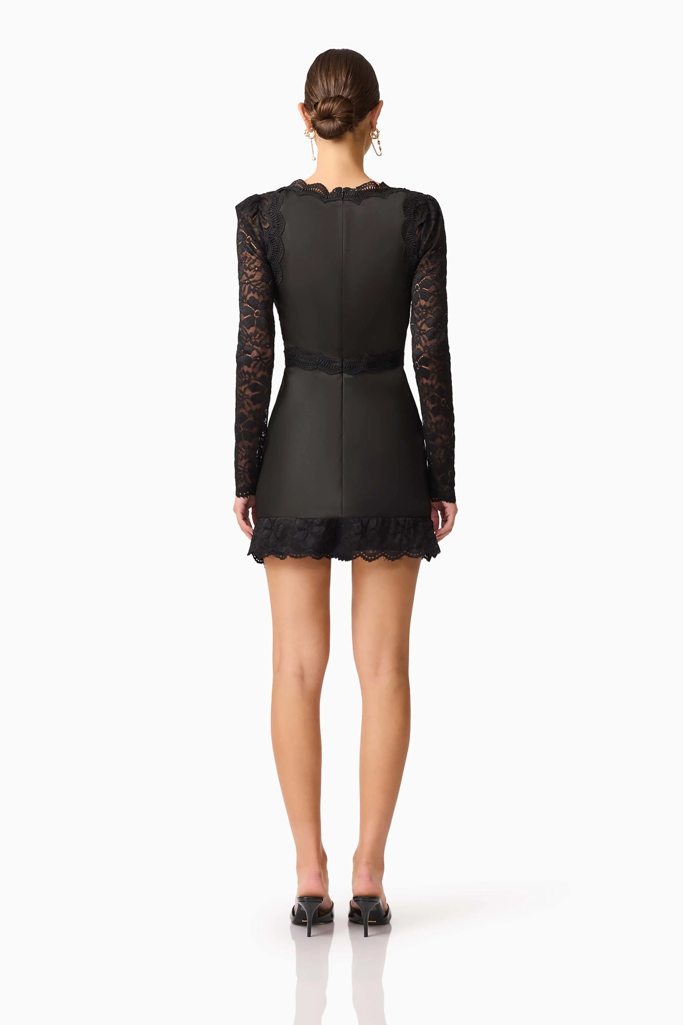 Margot Long Sleeve Mini Dress in Black sold by Elliatt product image thumbnail 5