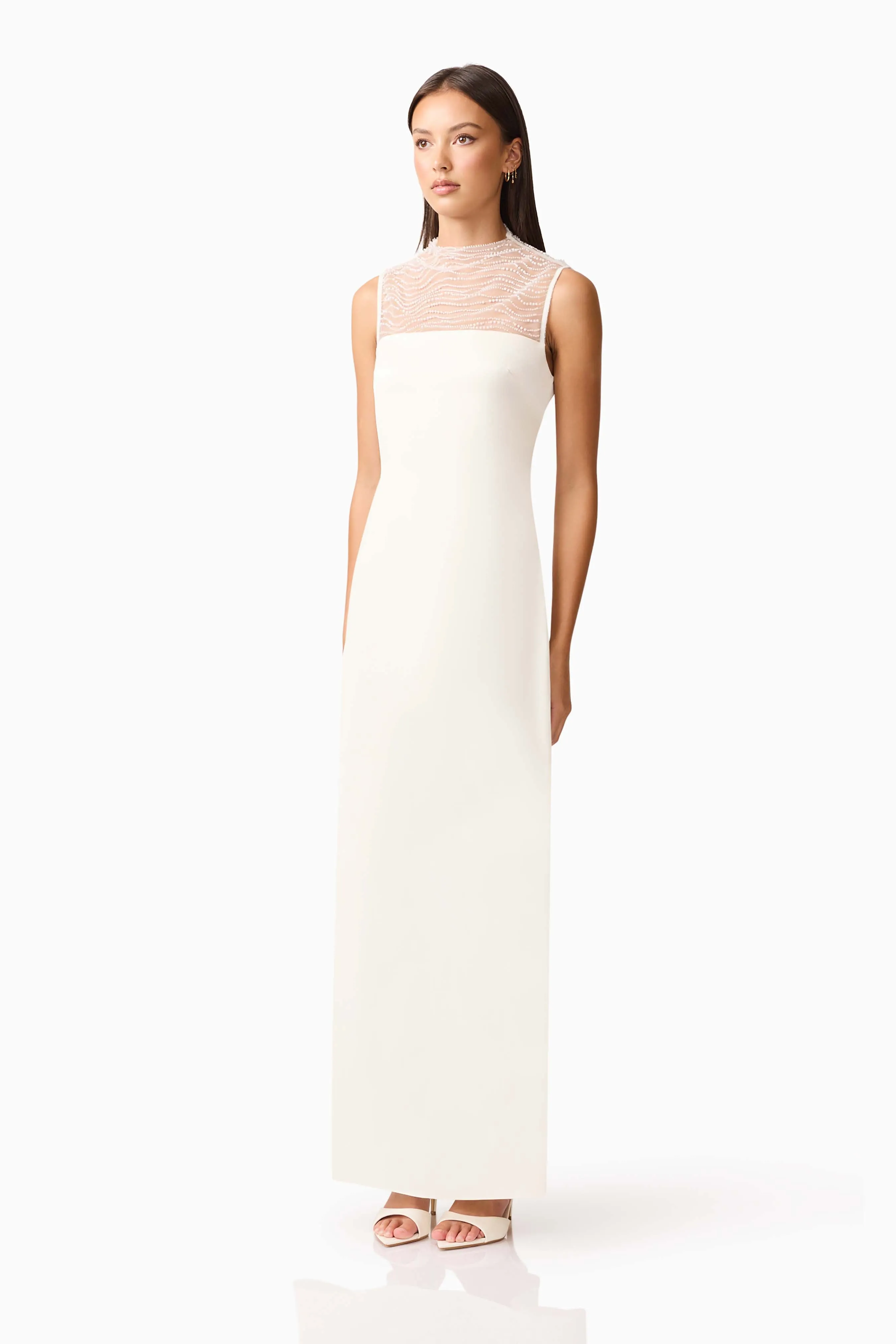 Margot Satin Gown in White sold by Elliatt product image thumbnail 4