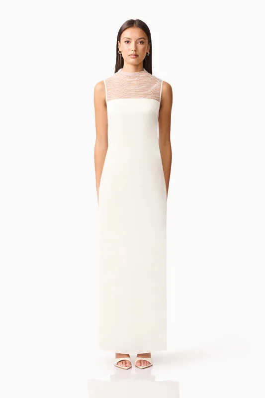 Margot Satin Gown in White sold by Elliatt