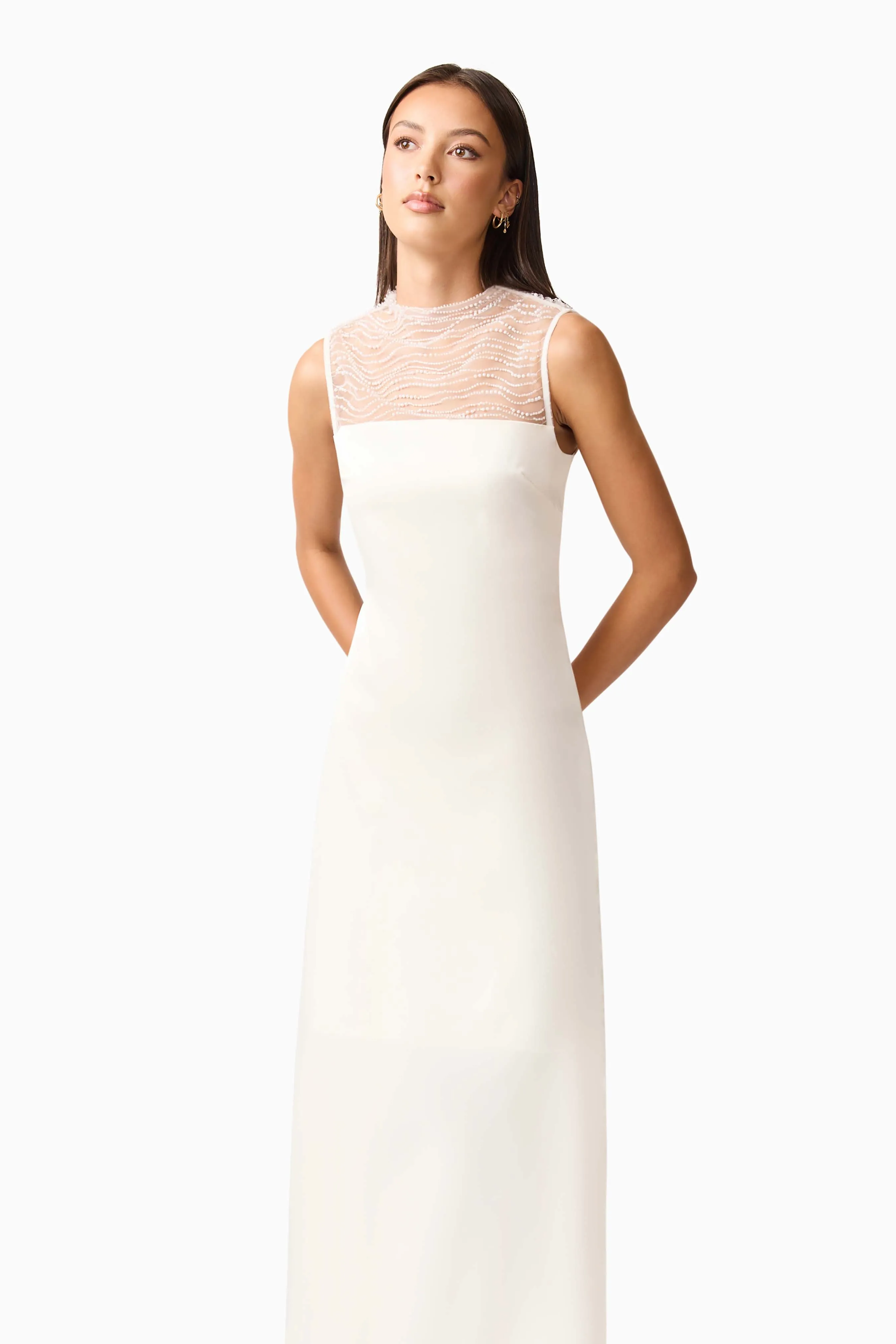 Margot Satin Gown in White sold by Elliatt product image thumbnail 3