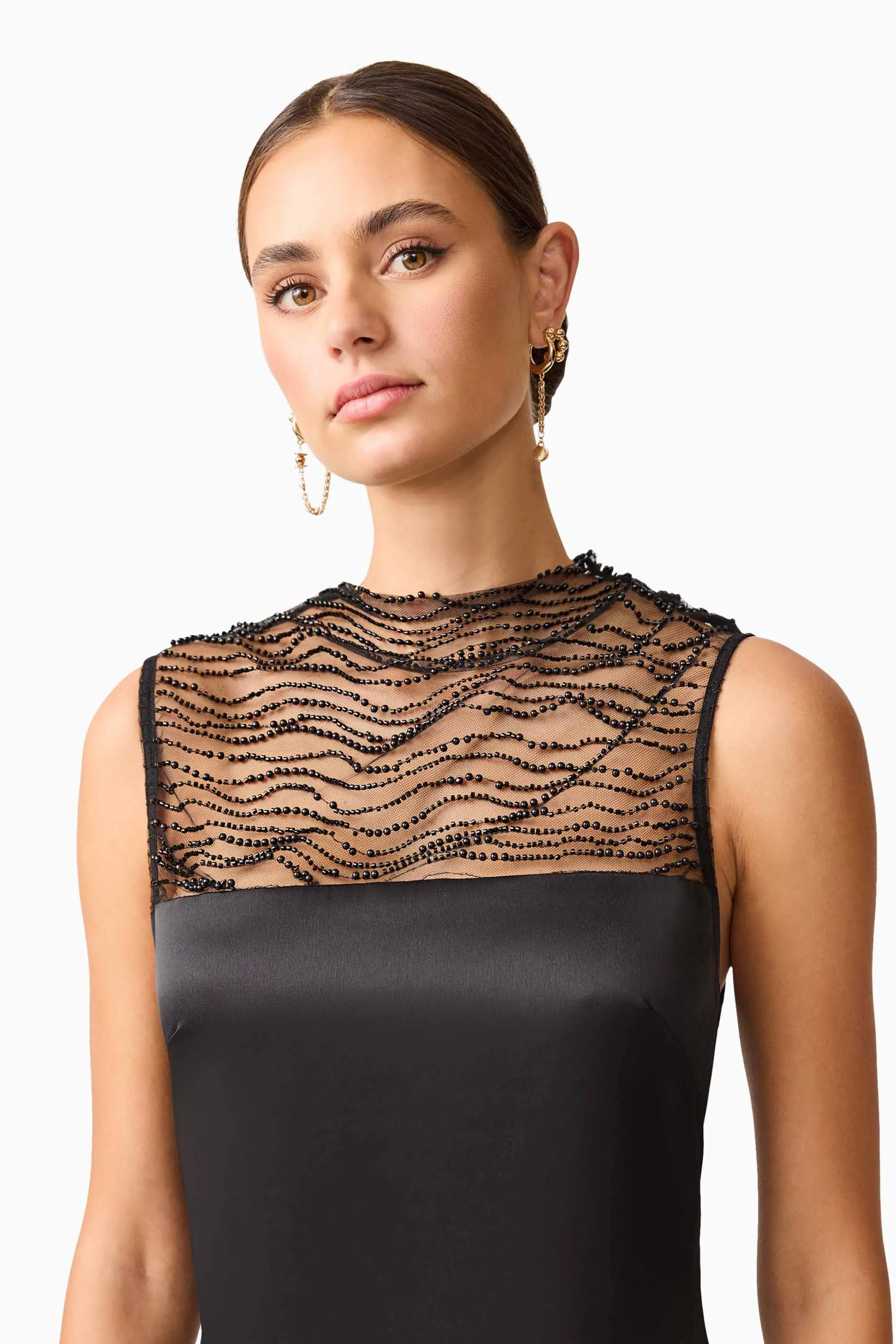 Margot Satin Gown in black sold by Elliatt product image thumbnail 2