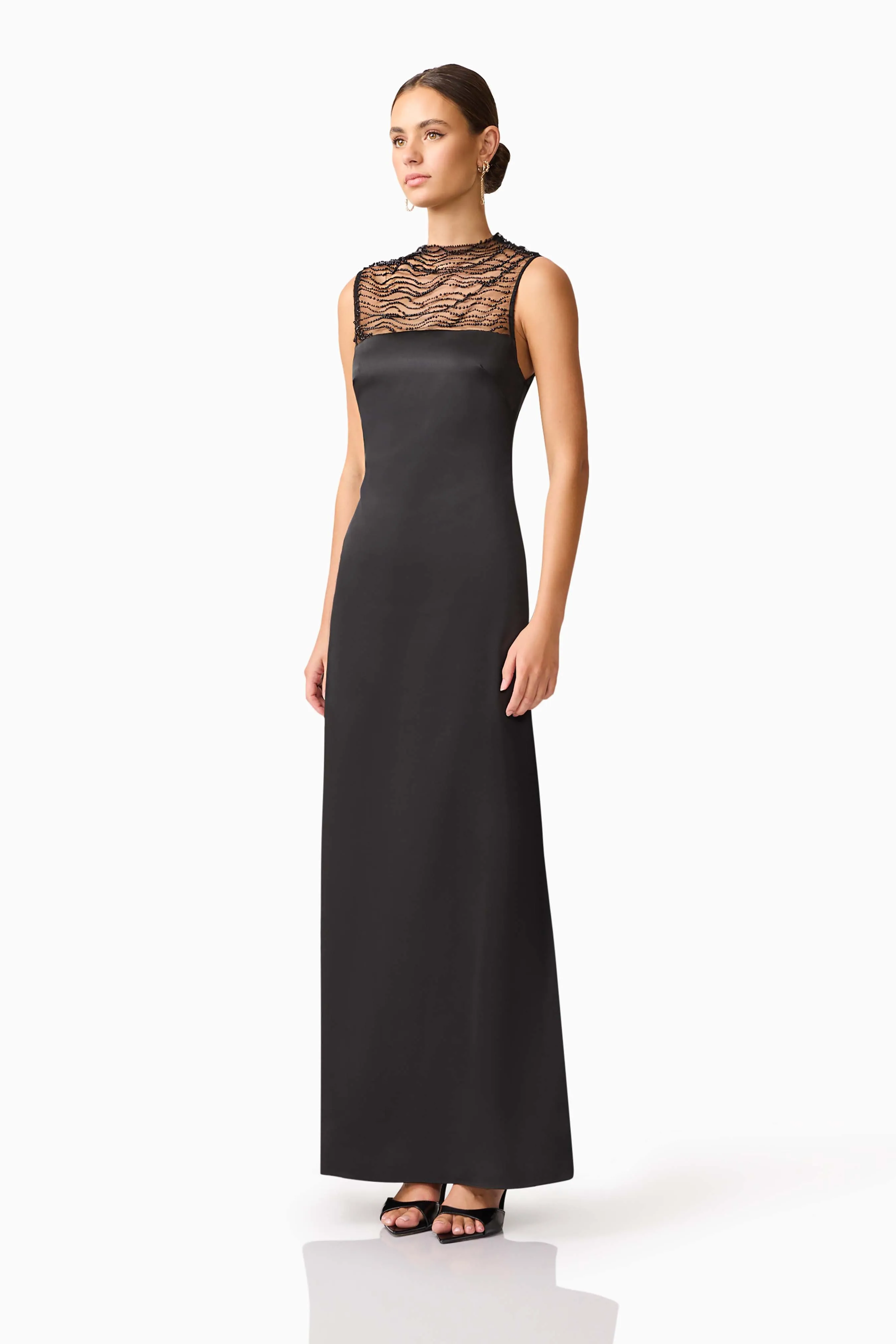 Margot Satin Gown in black sold by Elliatt product image thumbnail 3