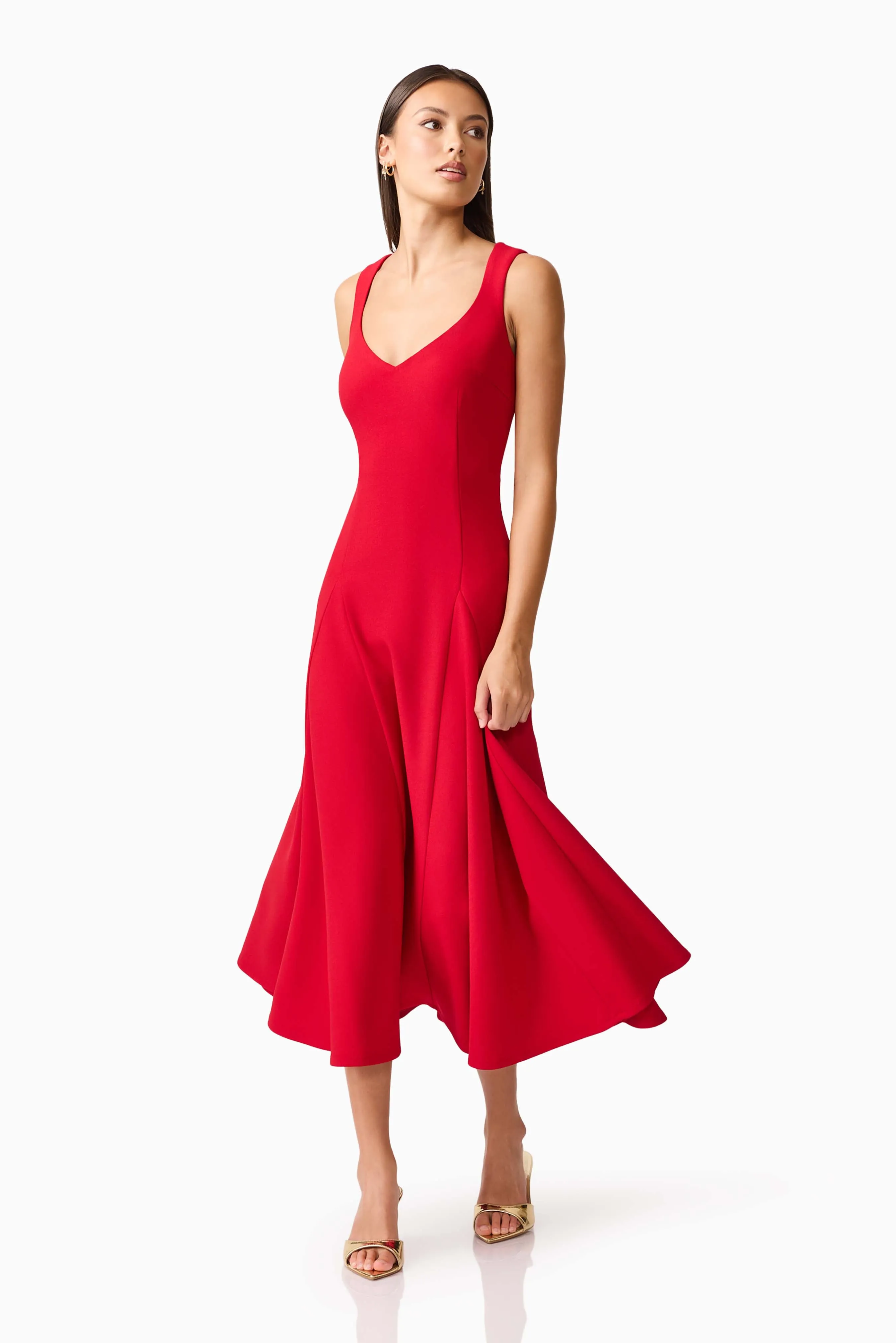 Lila A-Line Midi Dress in Red sold by Elliatt product image thumbnail 4