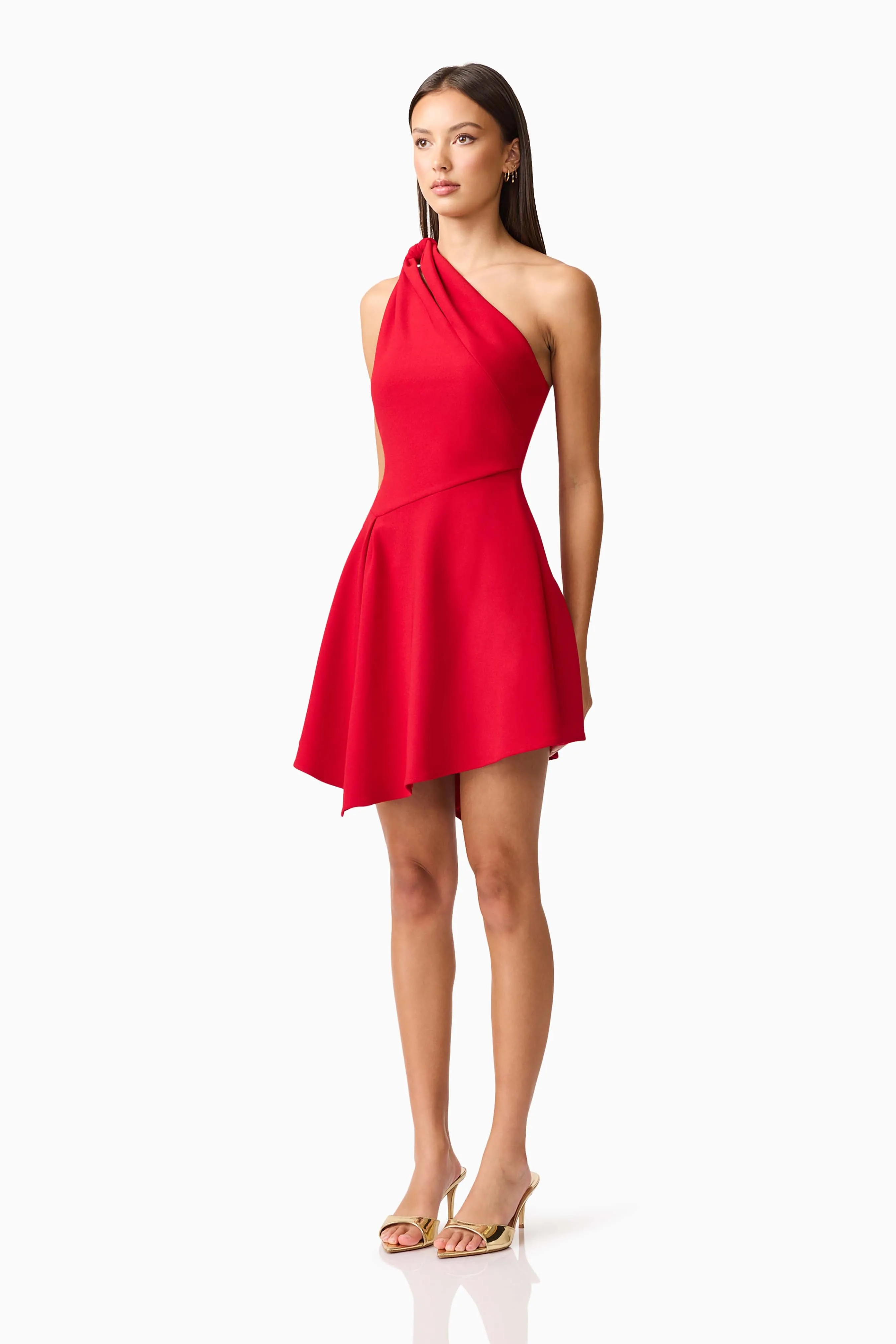 Lila Asymmetrical Mini Dress in Red sold by Elliatt product image thumbnail 3