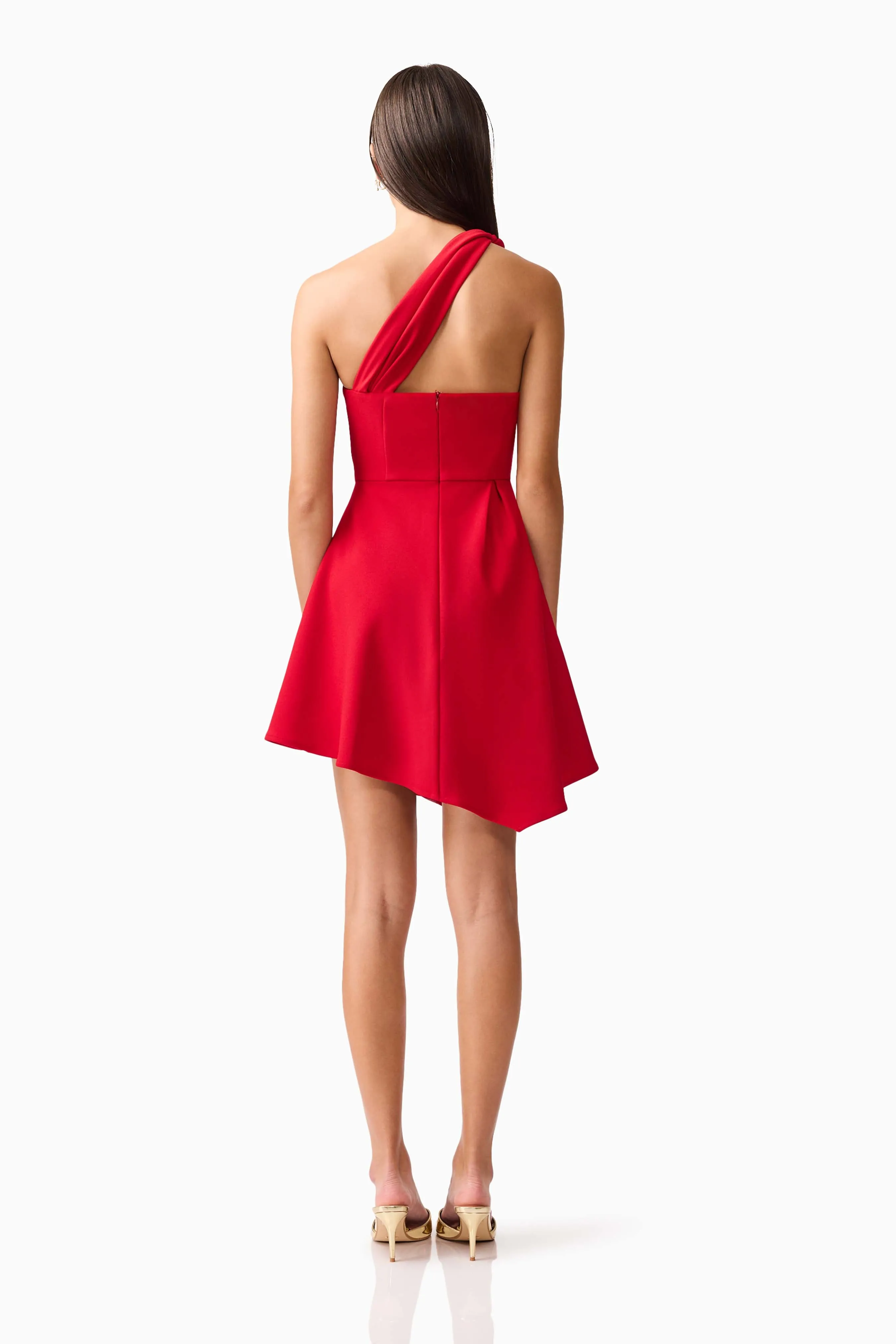 Lila Asymmetrical Mini Dress in Red sold by Elliatt product image thumbnail 5