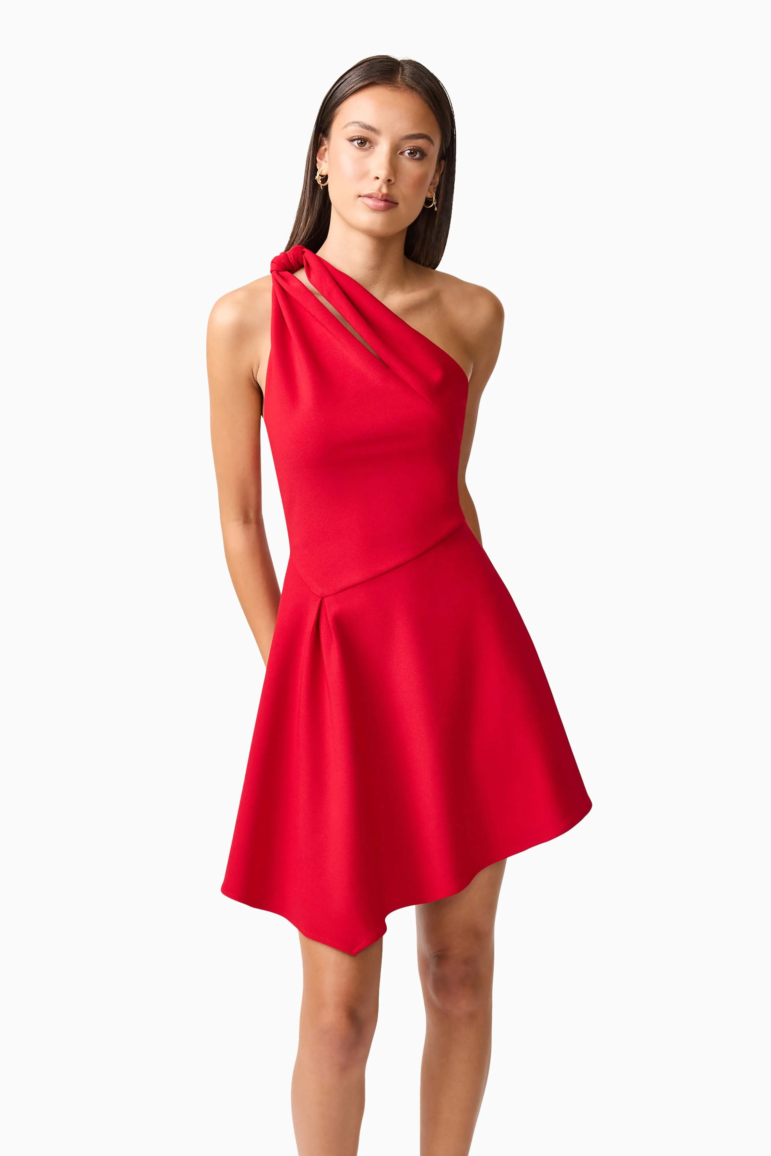 Lila Asymmetrical Mini Dress in Red sold by Elliatt product image thumbnail 2