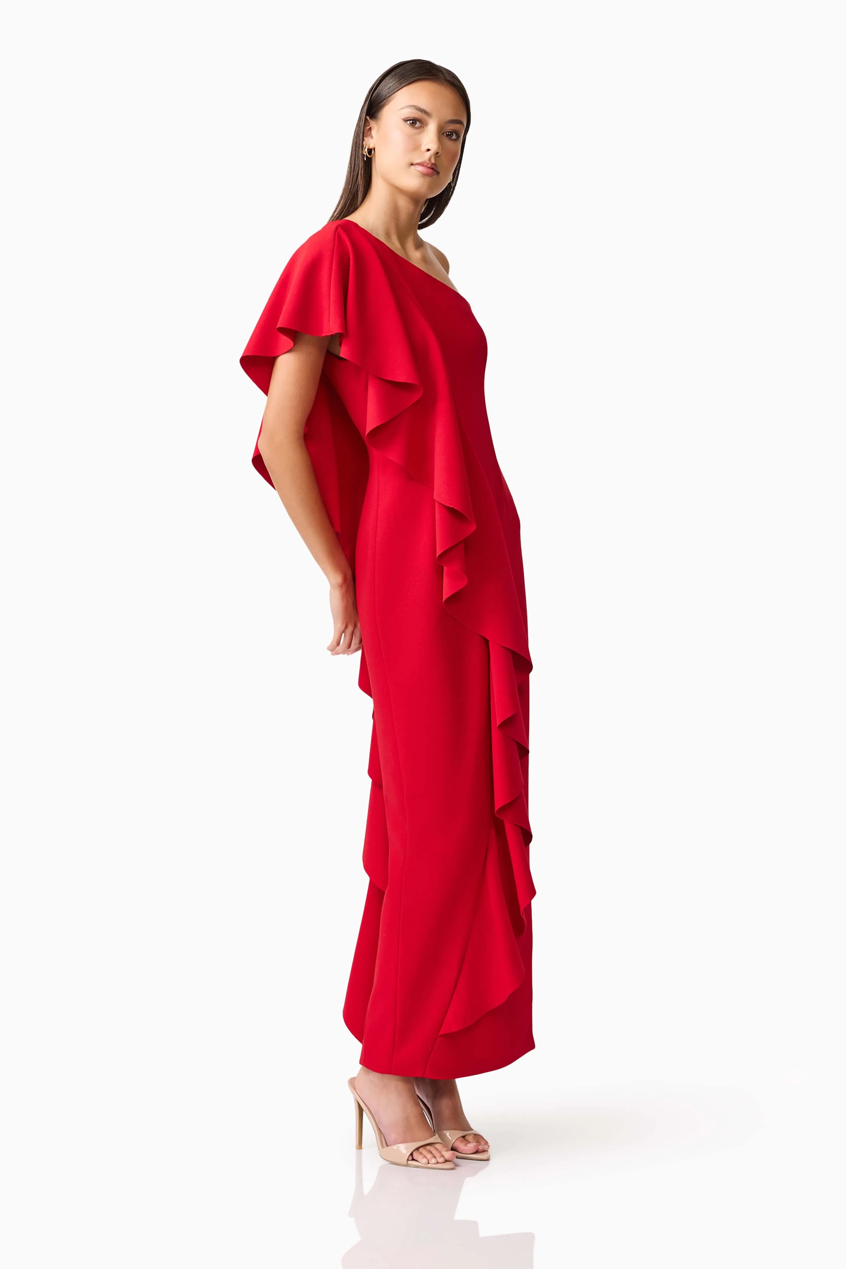 Lila Asymmetrical Gown in Red sold by Elliatt product image thumbnail 4