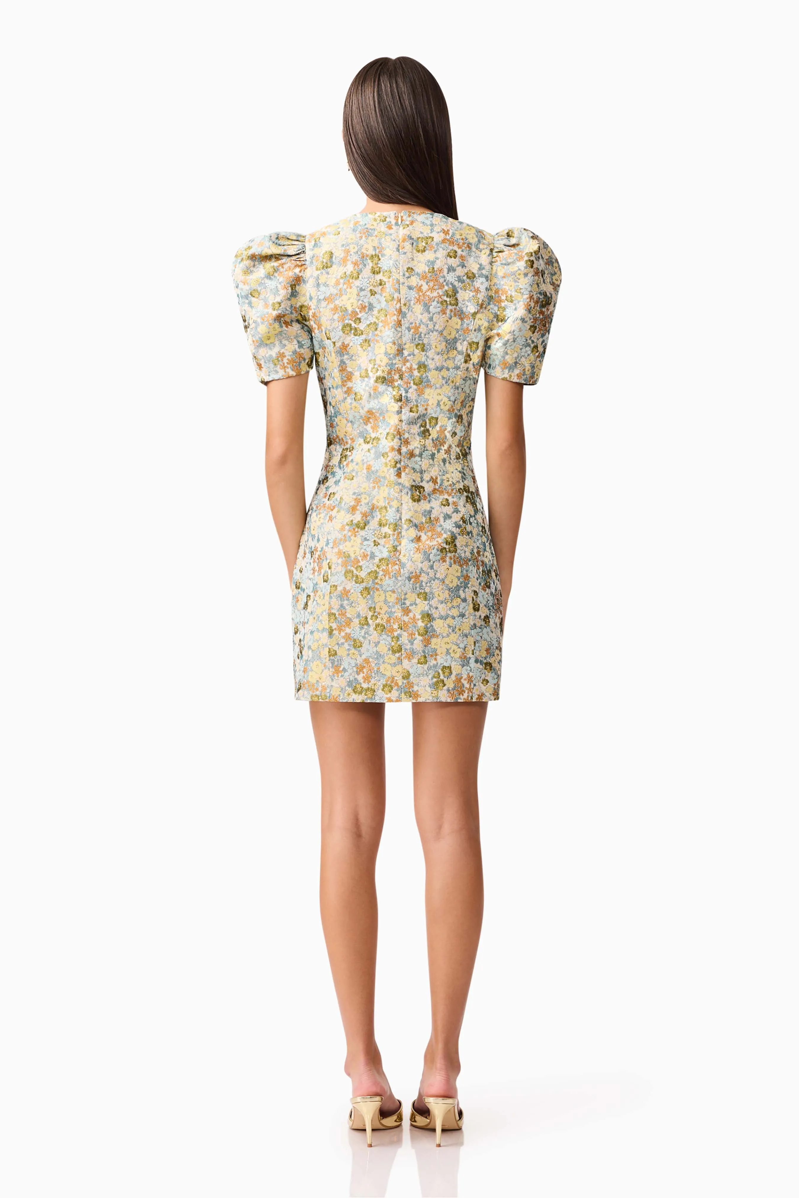 Tasmin Puff Sleeve Mini Dress in Blue & Yellow Floral sold by Elliatt product image thumbnail 5