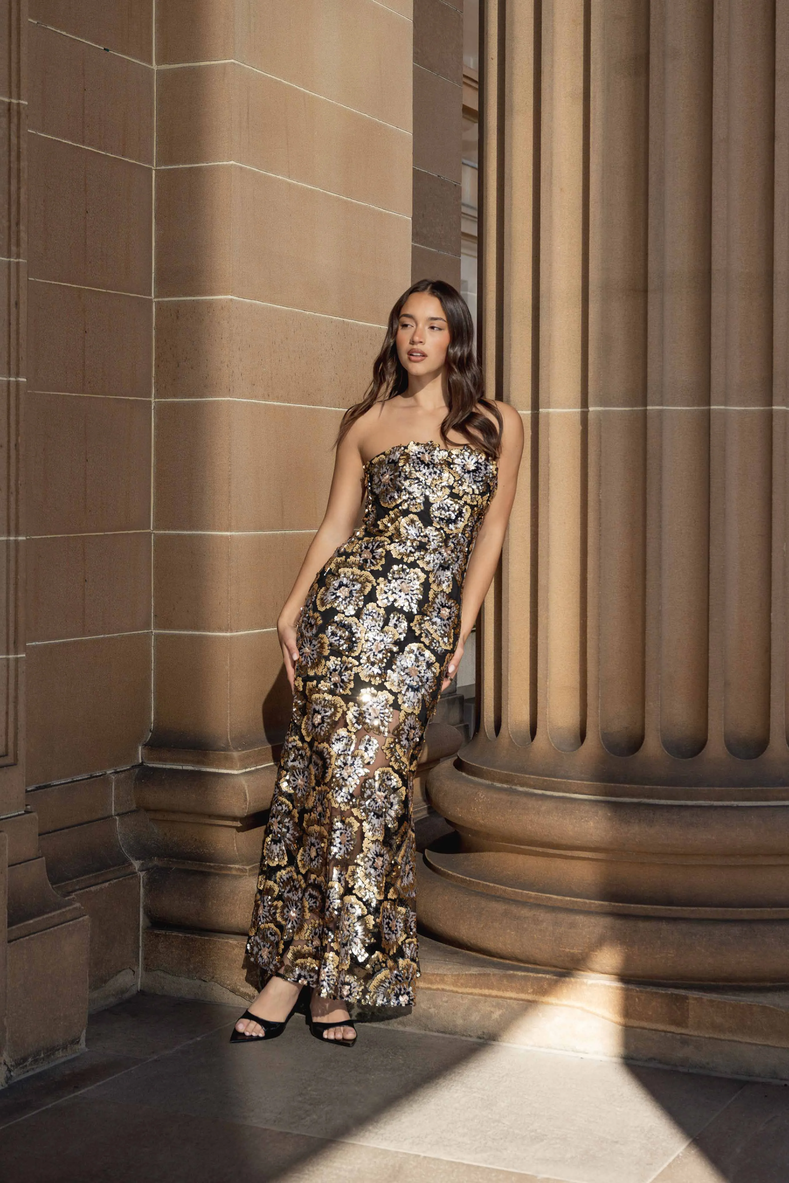Celeste Strapless Gown in Black and Gold sold by Elliatt product image thumbnail 2