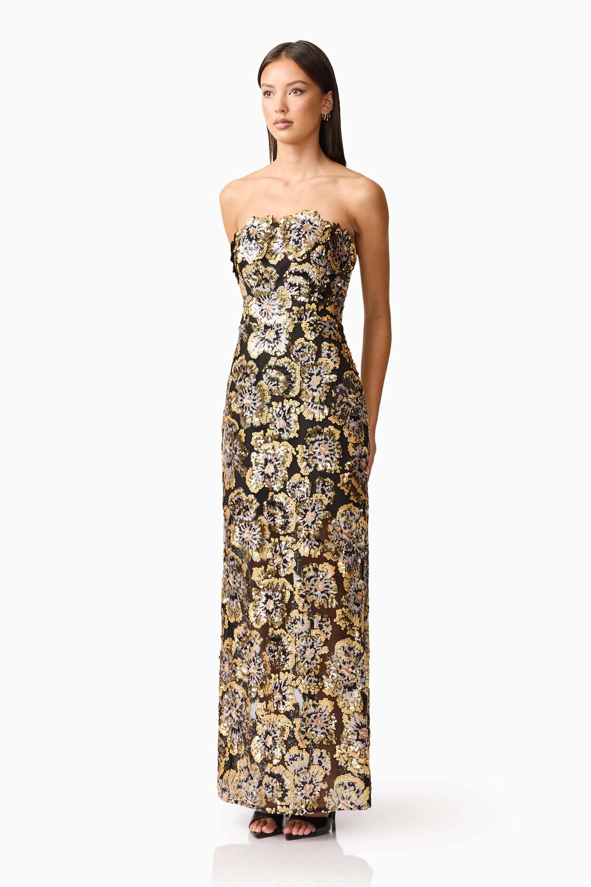Celeste Strapless Gown in Black and Gold sold by Elliatt product image thumbnail 3
