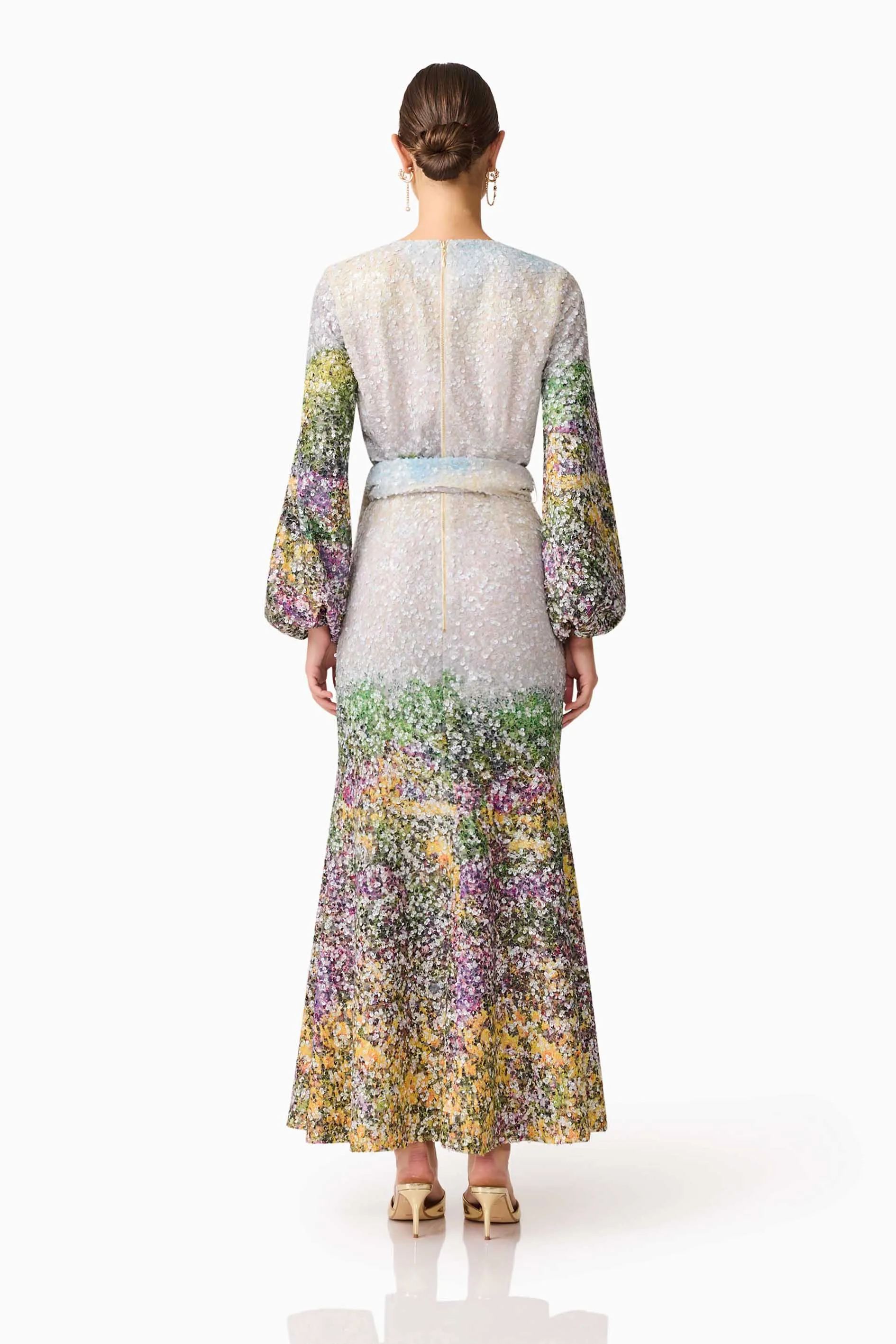 Arden Long Sleeve Gown in Multi Ombre sold by Elliatt product image thumbnail 5