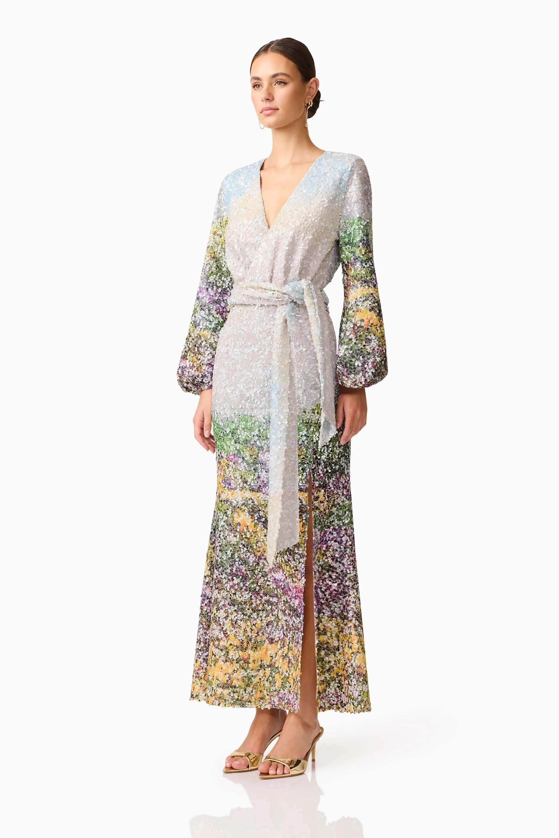 Arden Long Sleeve Gown in Multi Ombre sold by Elliatt product image thumbnail 3