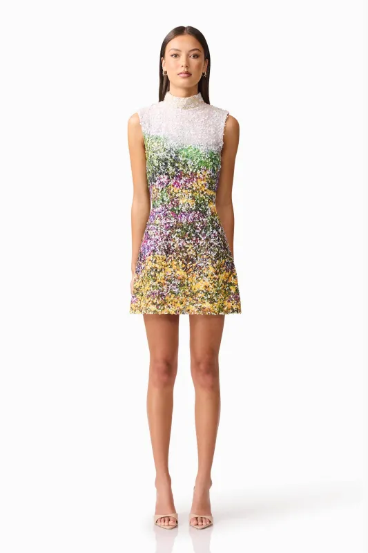 Arden Shift Mini Dress in Multi Ombre sold by Elliatt