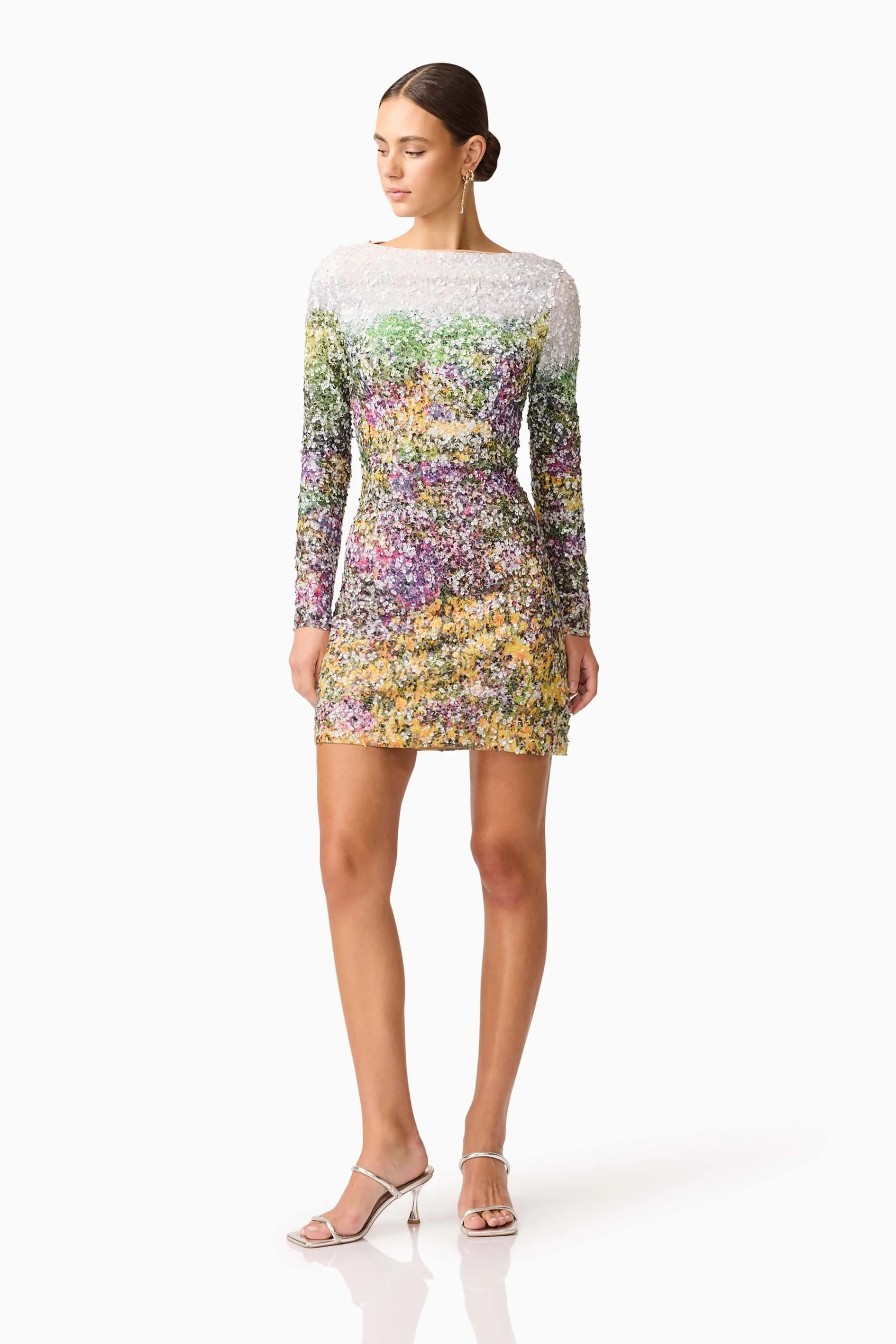 Arden Long Sleeve Mini Dress in Multi Ombre sold by Elliatt product image thumbnail 4