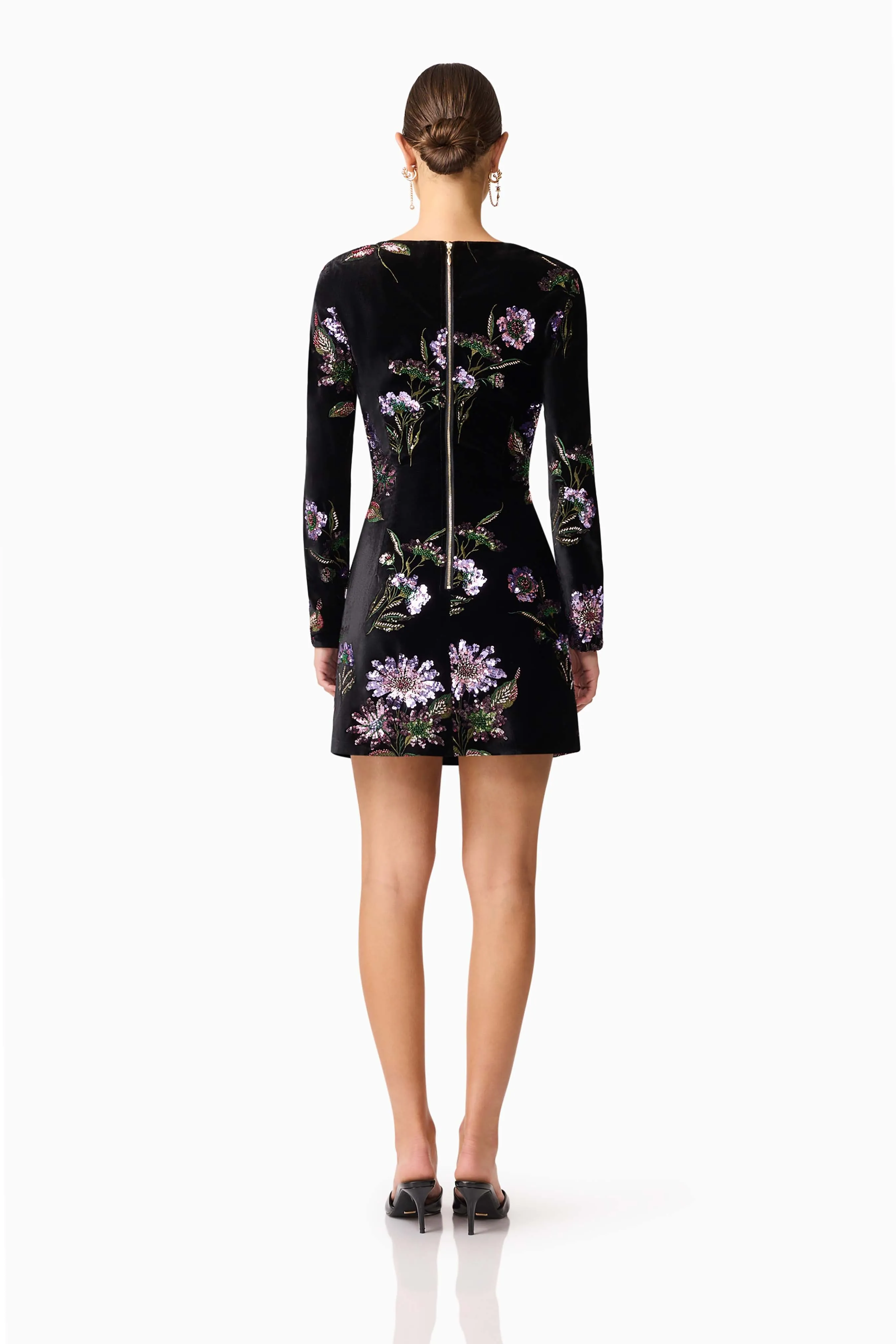 Clio Long Sleeve Mini Dress in Black sold by Elliatt product image thumbnail 5