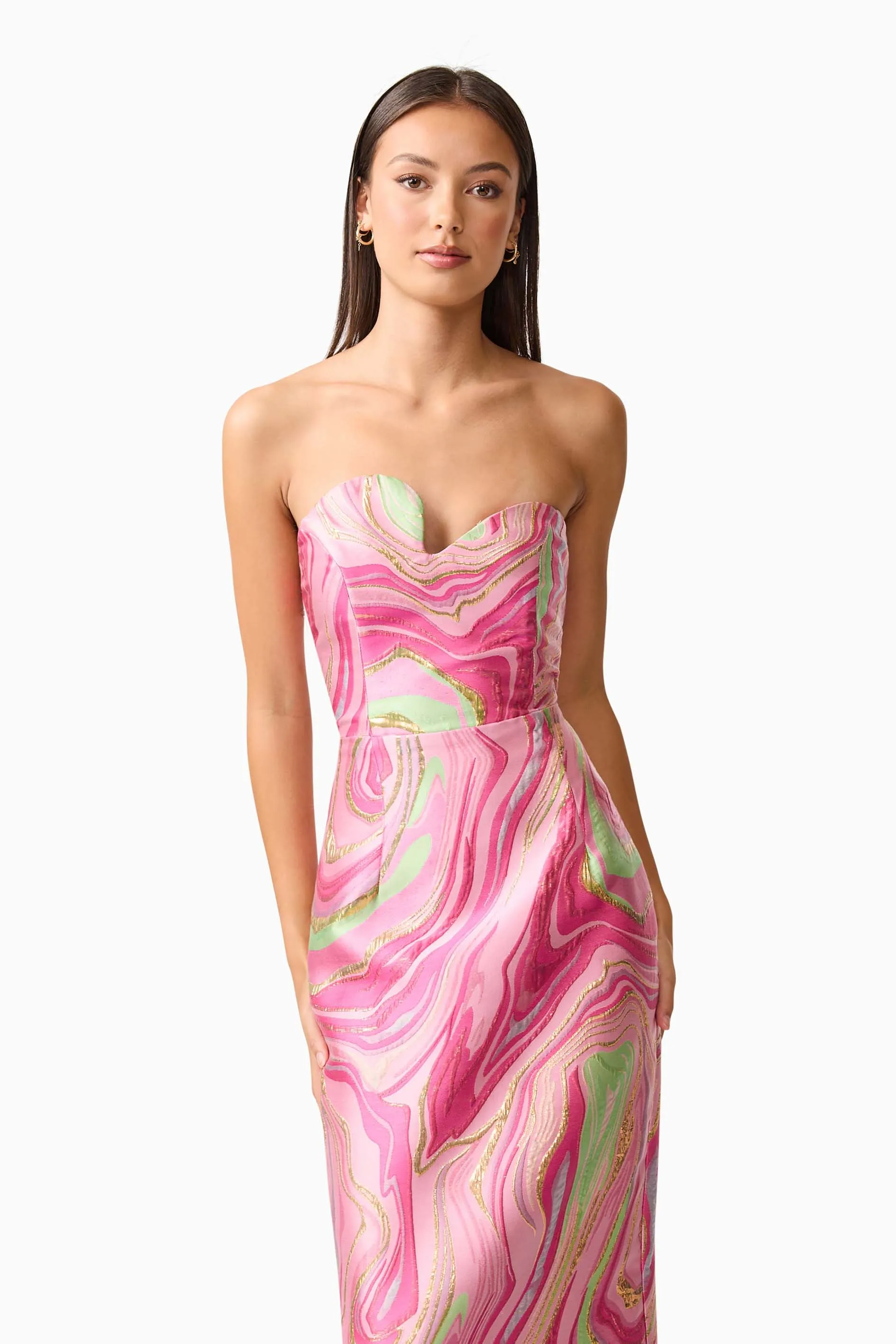 Mirella Strapless Midi Dress in Pink sold by Elliatt product image thumbnail 2