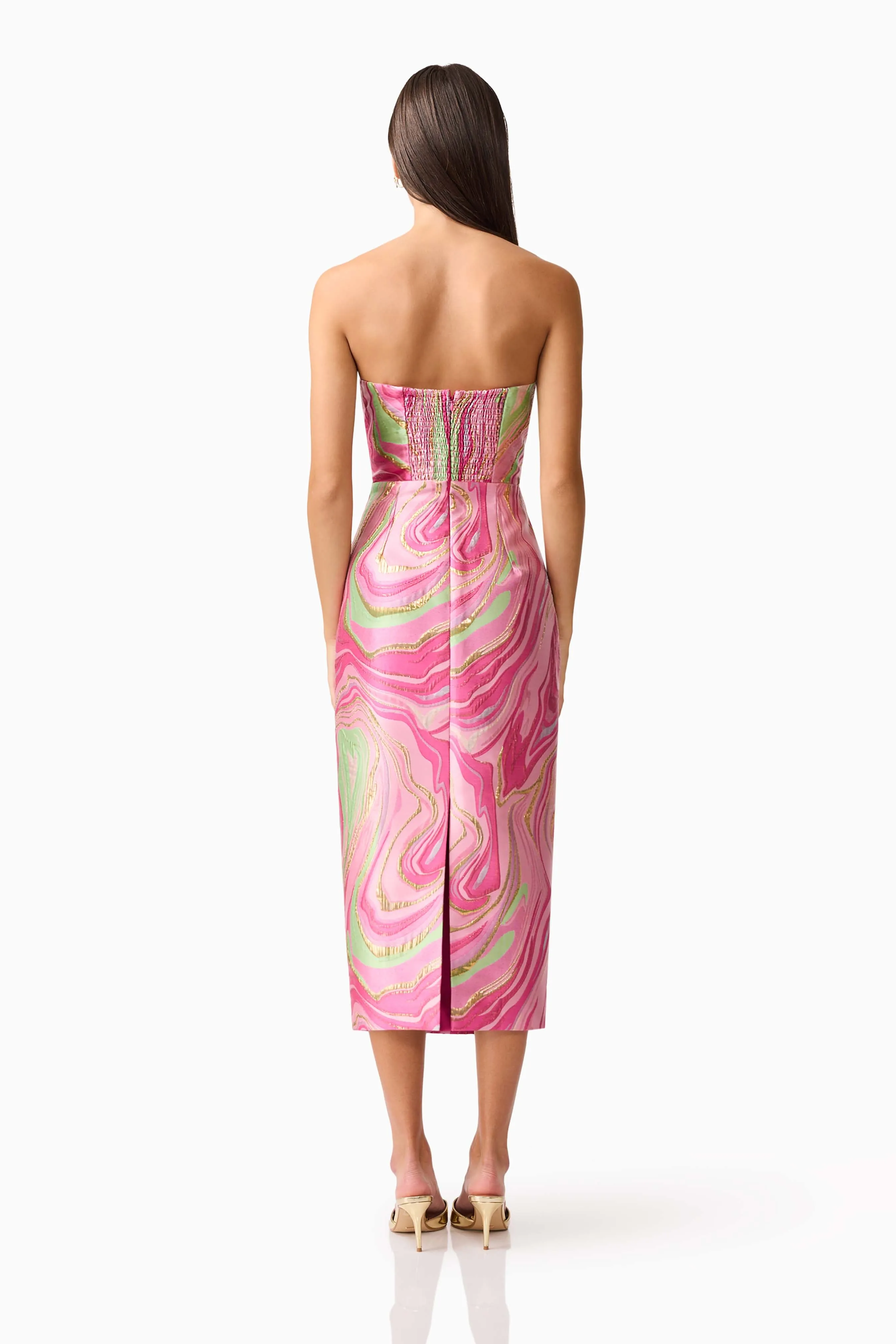 Mirella Strapless Midi Dress in Pink sold by Elliatt product image thumbnail 5