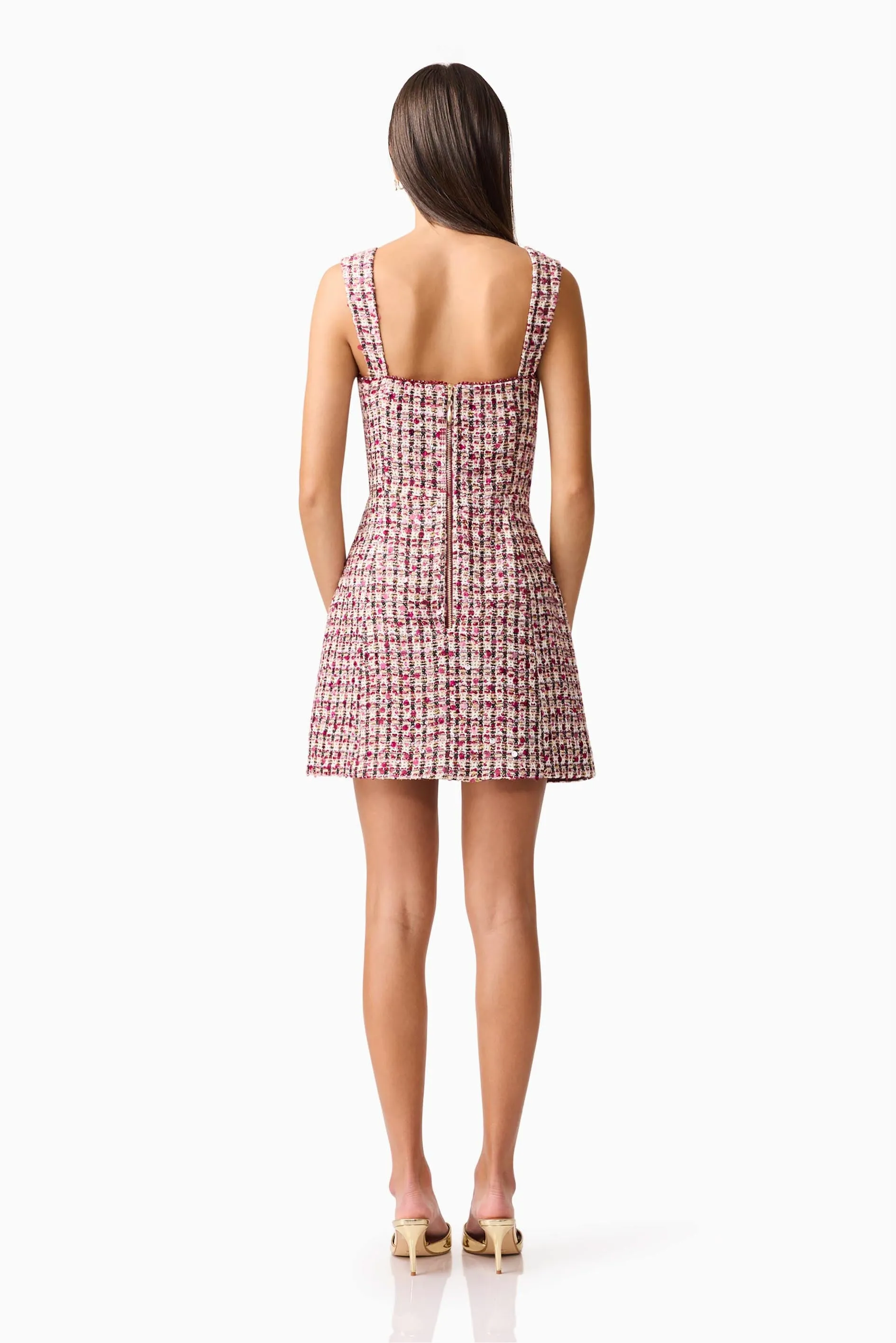 Bianca Tweed Mini Dress in Red sold by Elliatt product image thumbnail 5