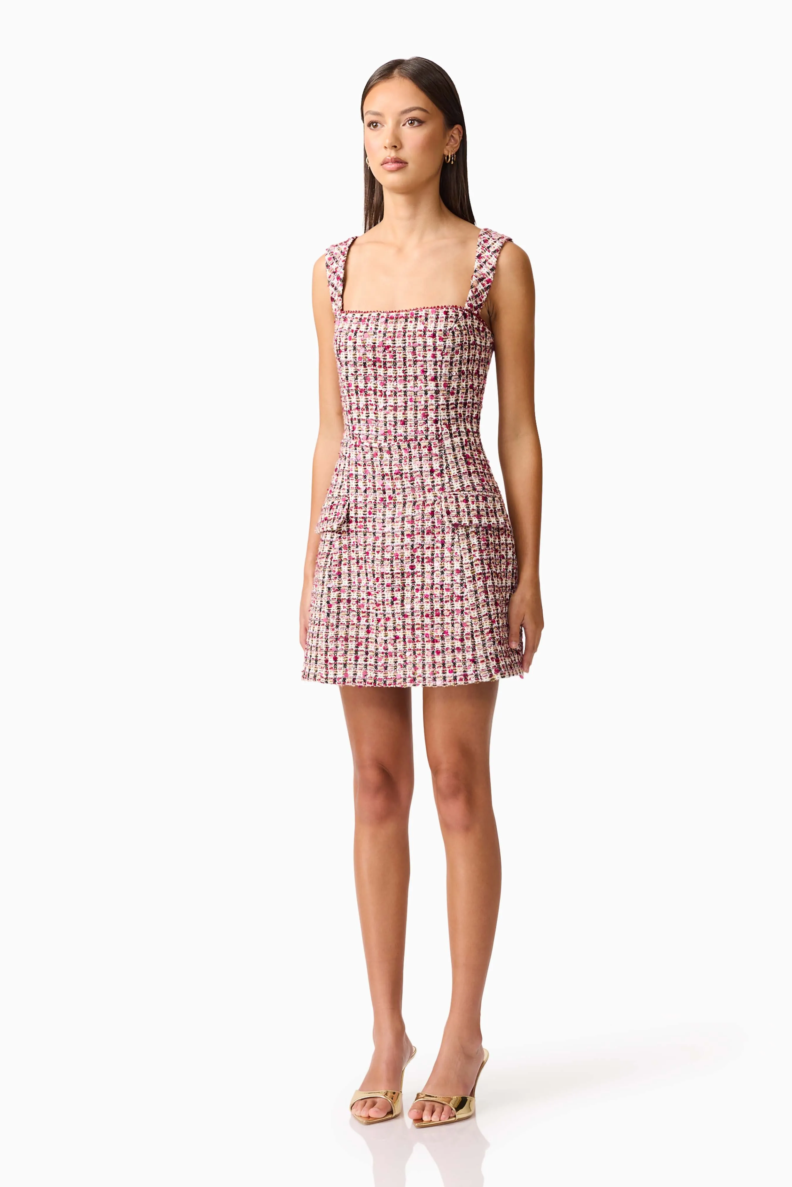 Bianca Tweed Mini Dress in Red sold by Elliatt product image thumbnail 3