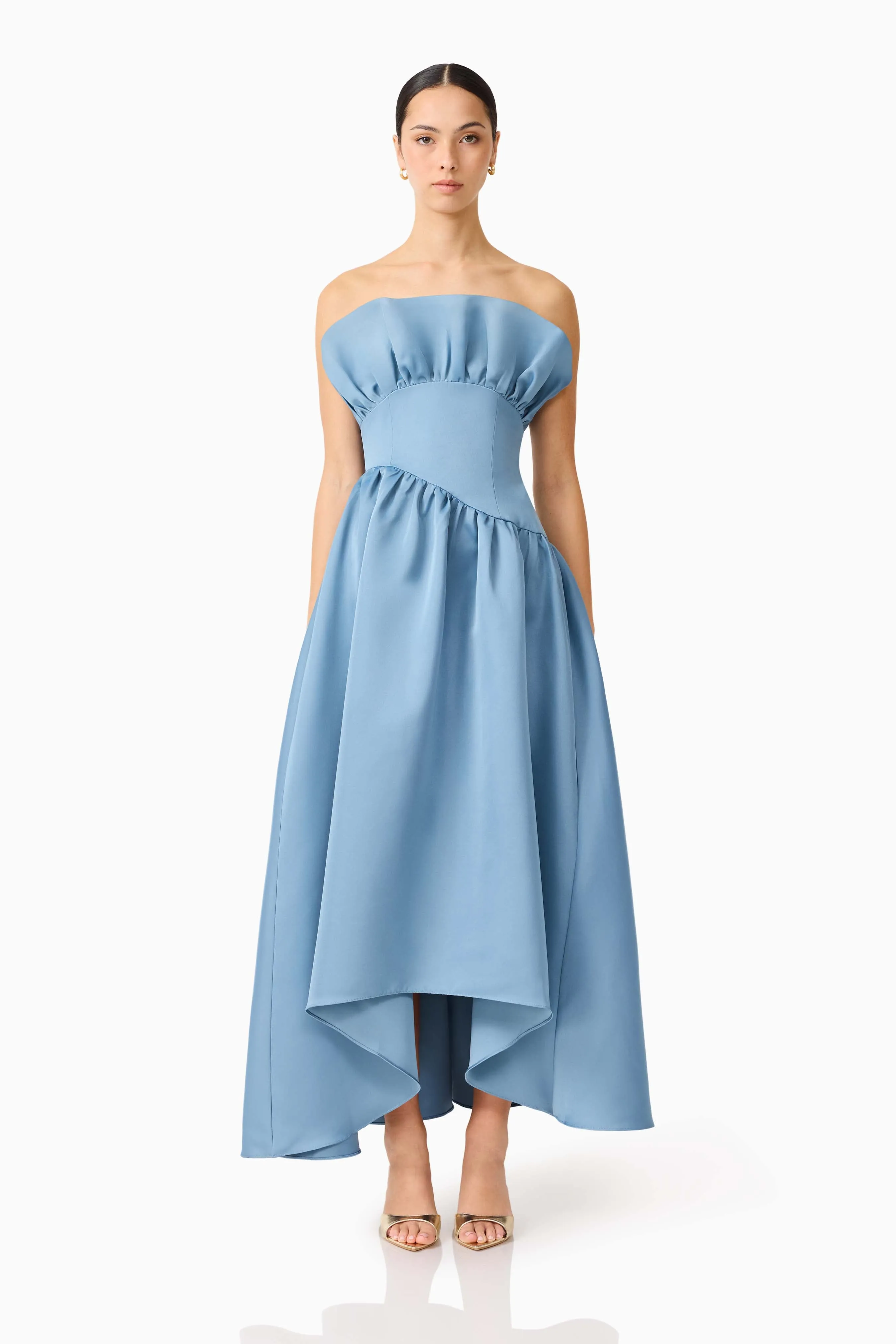 Laurel Sleeveless Maxi Dress in Steel Blue sold by Elliatt