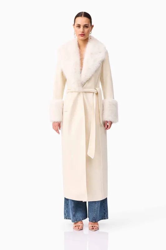 Aria Coat in Cream sold by Elliatt