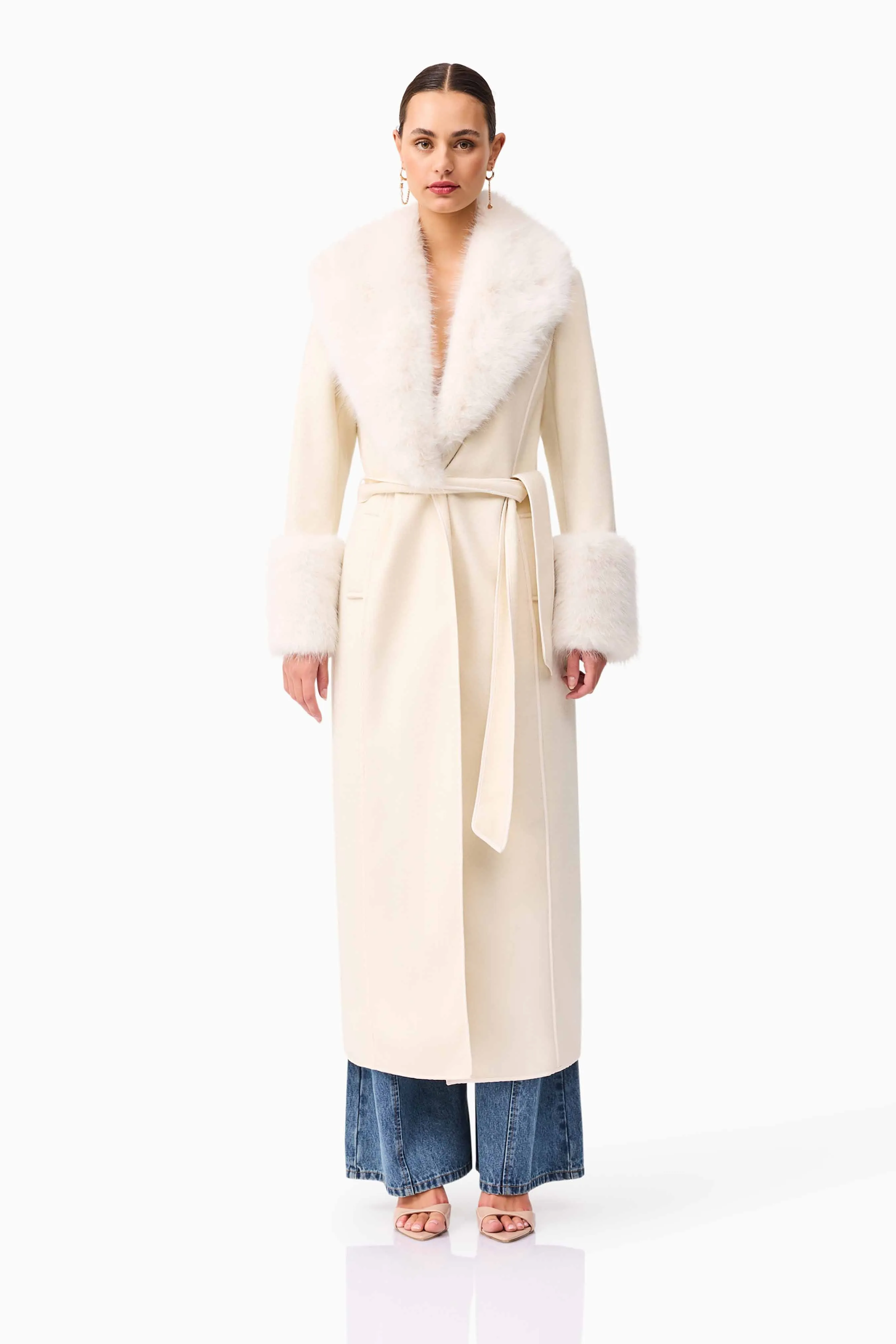 Aria Coat in Cream sold by Elliatt