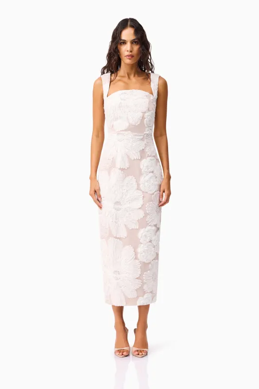 Roxana Midi Dress in White sold by Elliatt