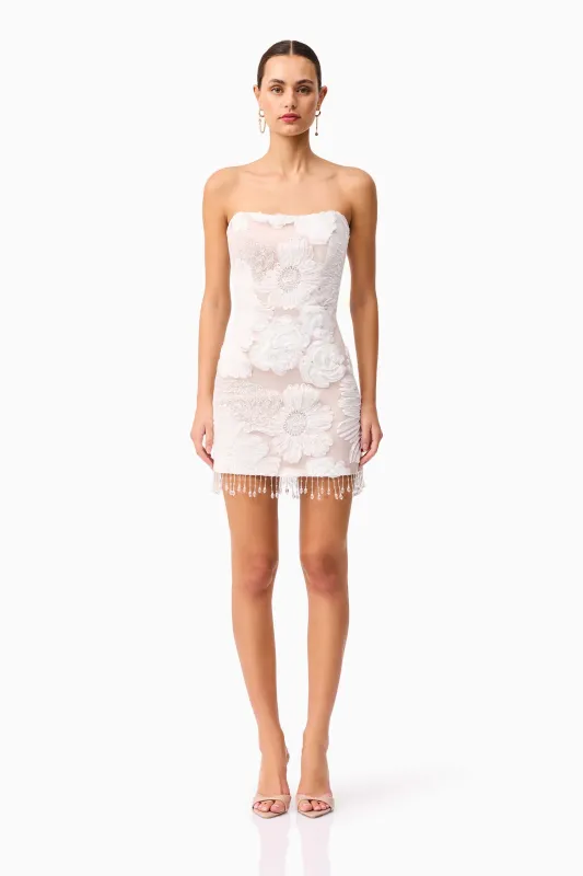 Roxana Strapless Mini Dress in White sold by Elliatt