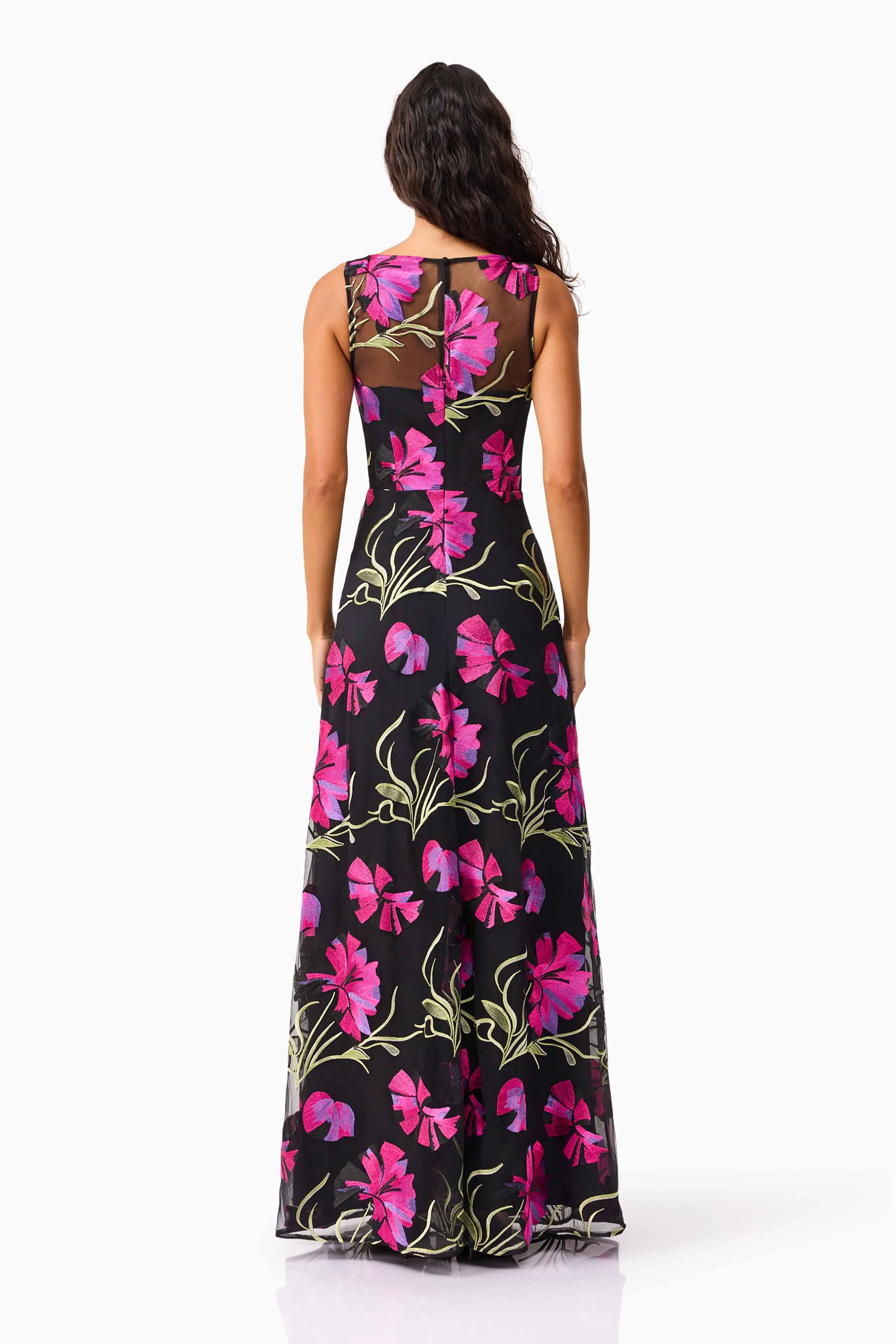 Amaya Gown in Black & Pink Floral sold by Elliatt product image thumbnail 5