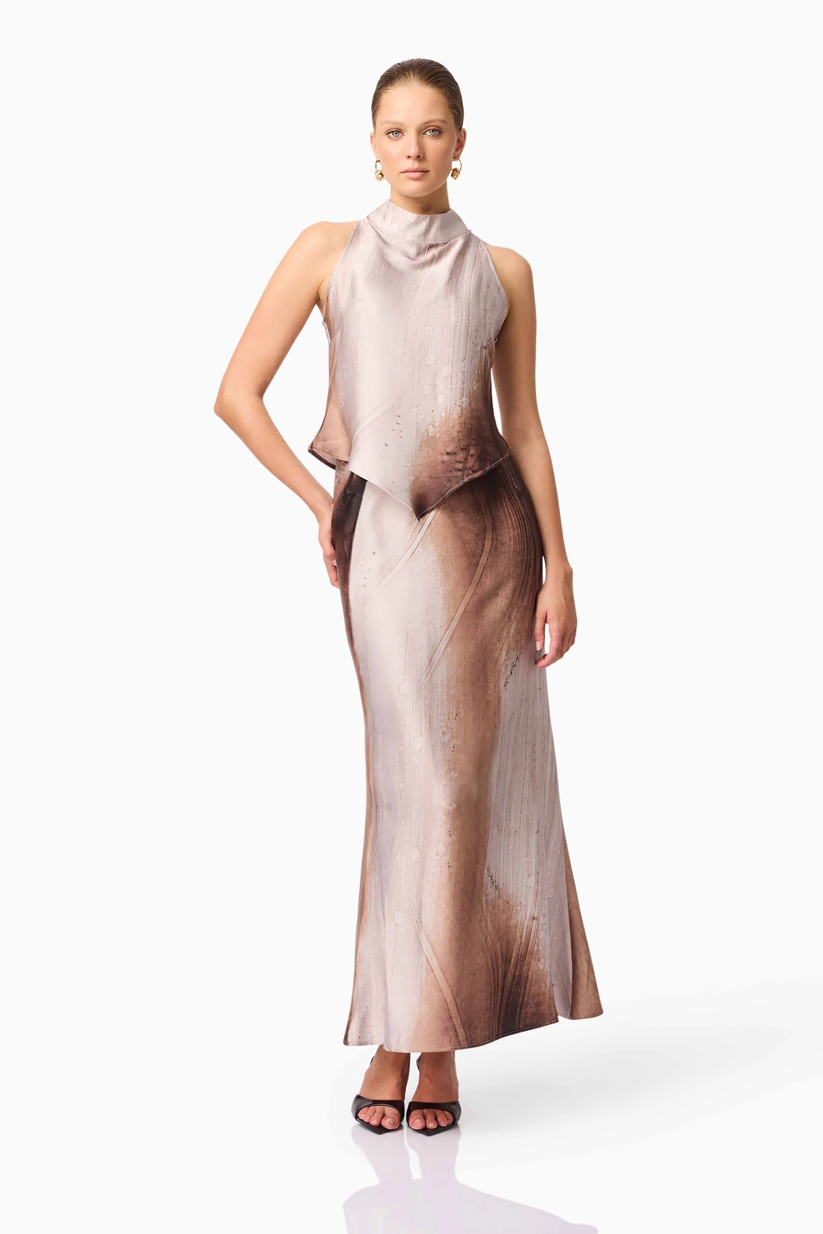 CURAAE Orielle Top & Skirt Set in Brown sold by Elliatt product image thumbnail 3