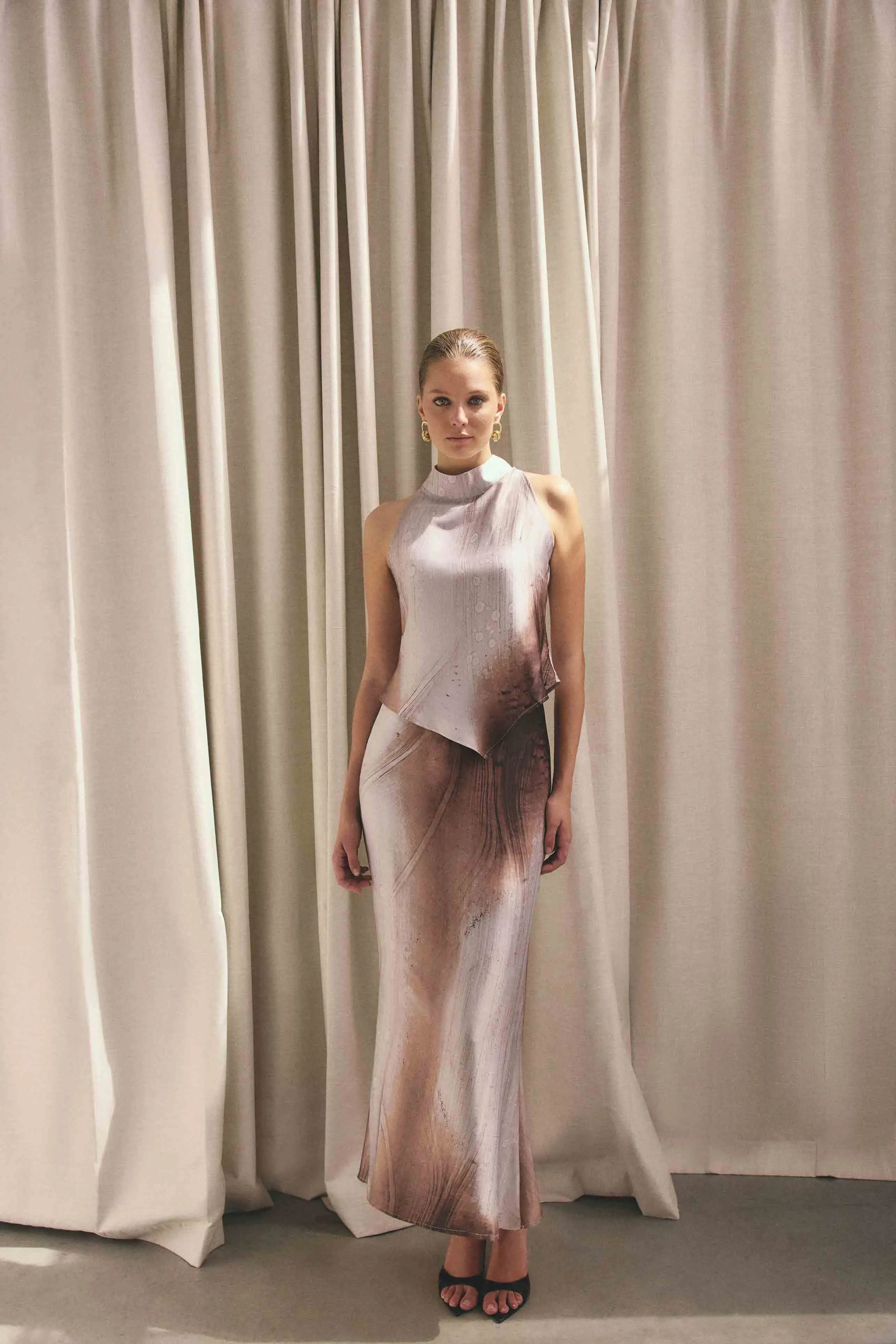 CURAAE Orielle Top & Skirt Set in Brown sold by Elliatt product image thumbnail 2