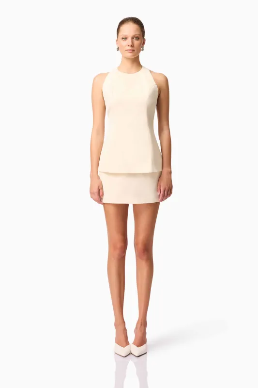 CURAAE Ceres Halter Top & Mini Skirt Set In White sold by Elliatt