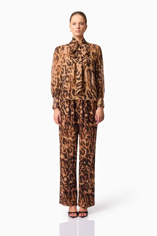 CURAAE Zali Blouse & Pants Set in Leopard Print sold by Elliatt