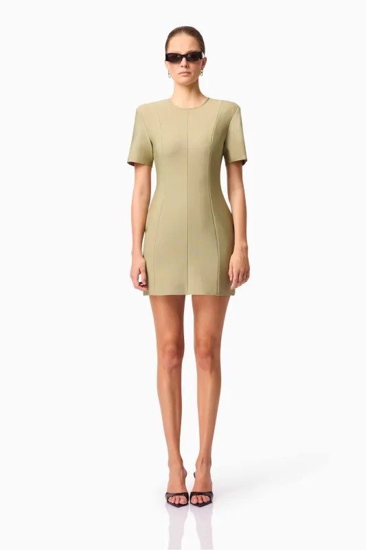 CURAAE Dua Short Sleeve Mini Dress in Green sold by Elliatt