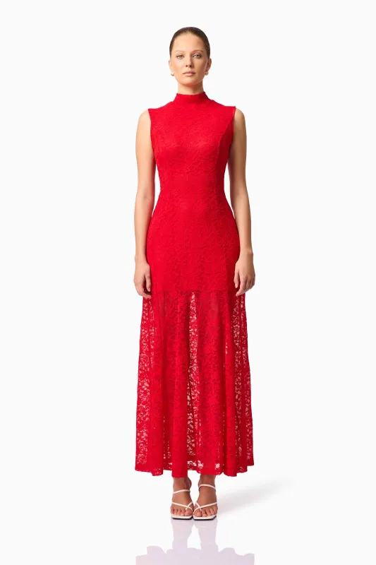 CURAAE Ariella Maxi Dress in Red made by Elliatt