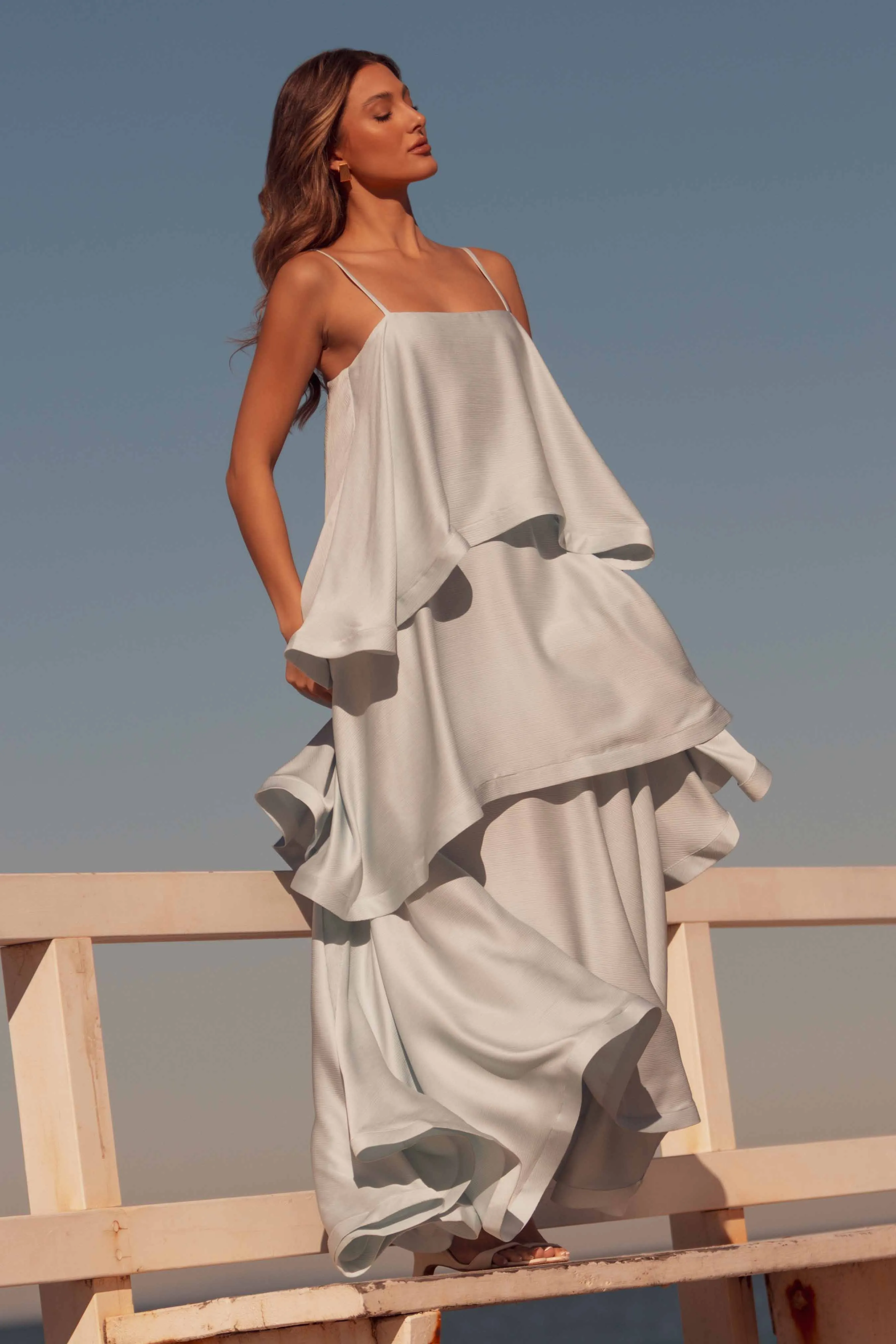 Tilly Tiered Maxi Dress in Blue sold by Elliatt product image thumbnail 2