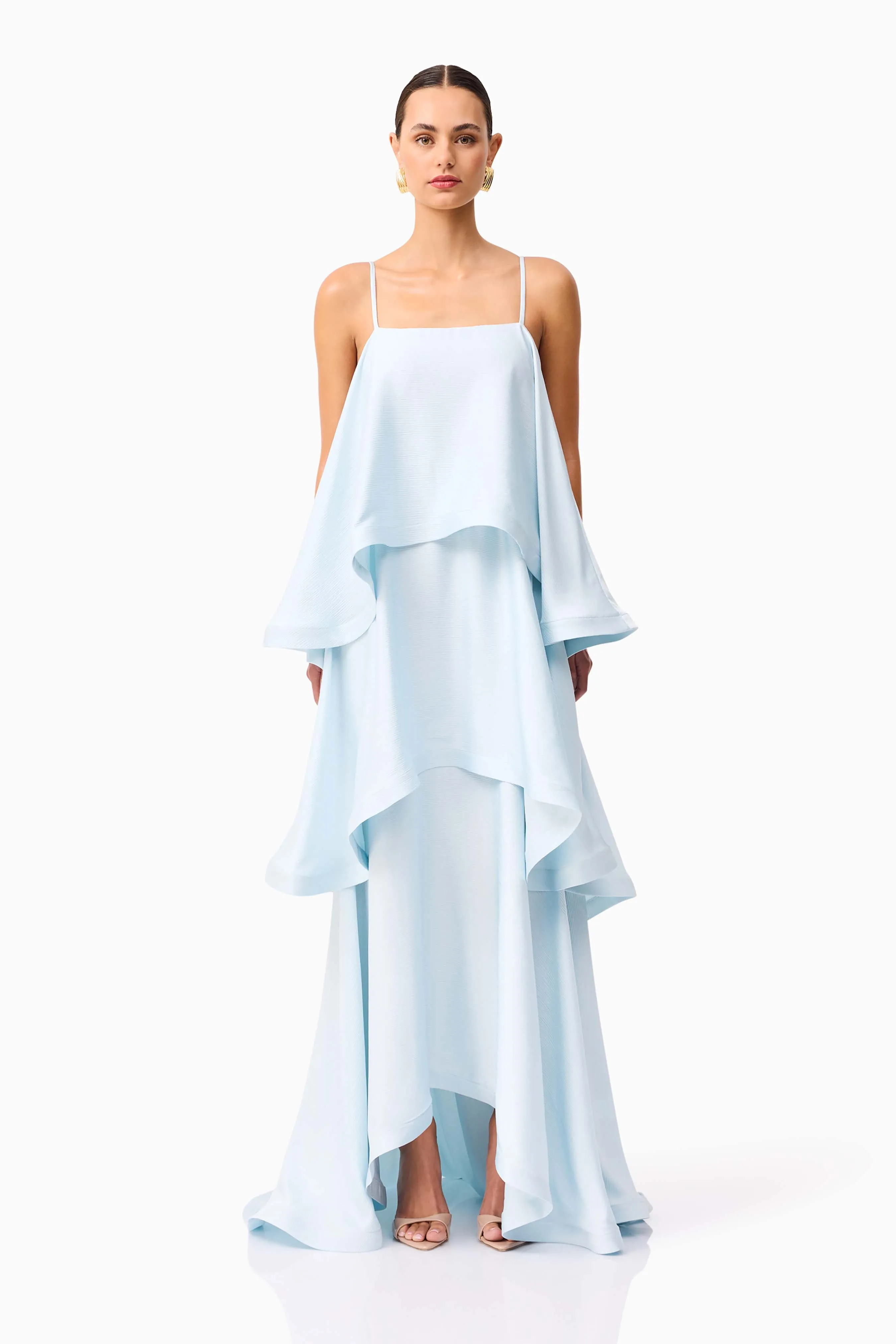 Tilly Tiered Maxi Dress in Blue sold by Elliatt